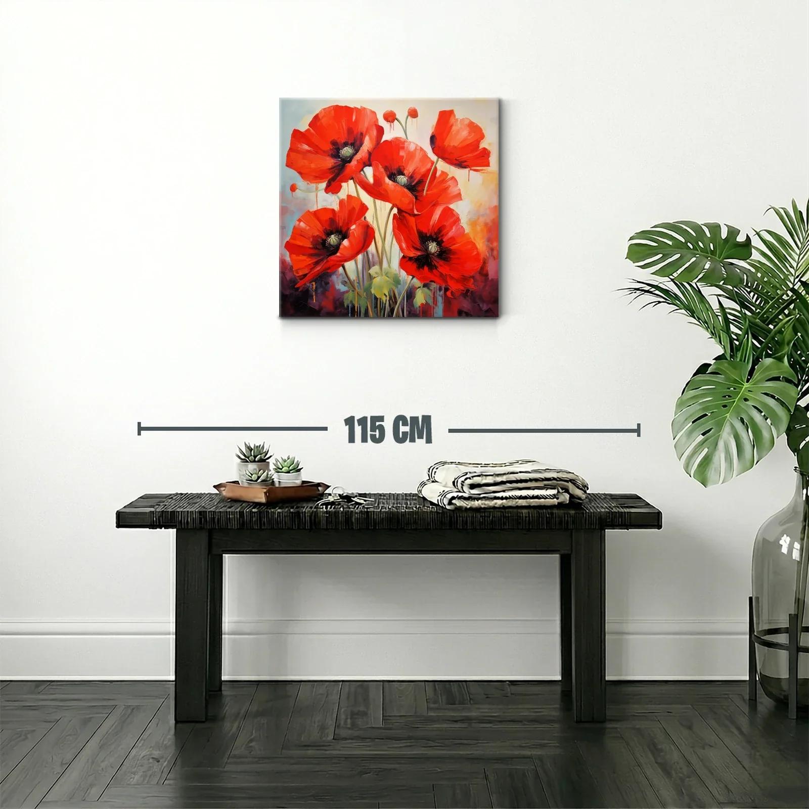 Vibrante composición de amapolas rojas sobre fondo suave — miniatura 2