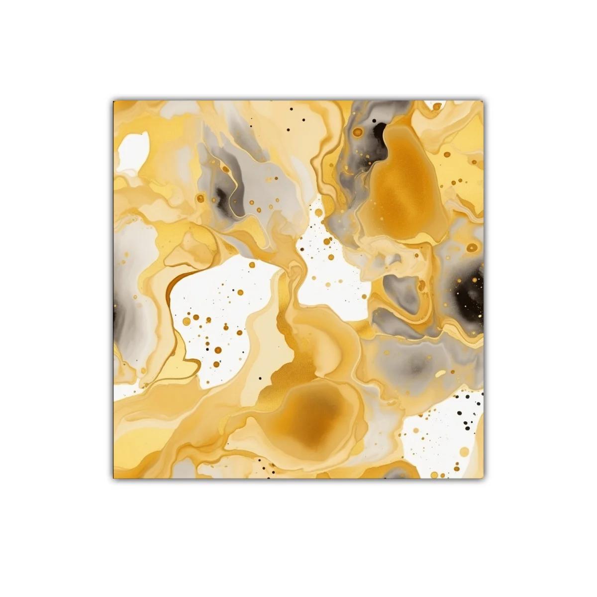 Cuadro abstracto en tonos dorados y grises para decoración elegante — imagen principal