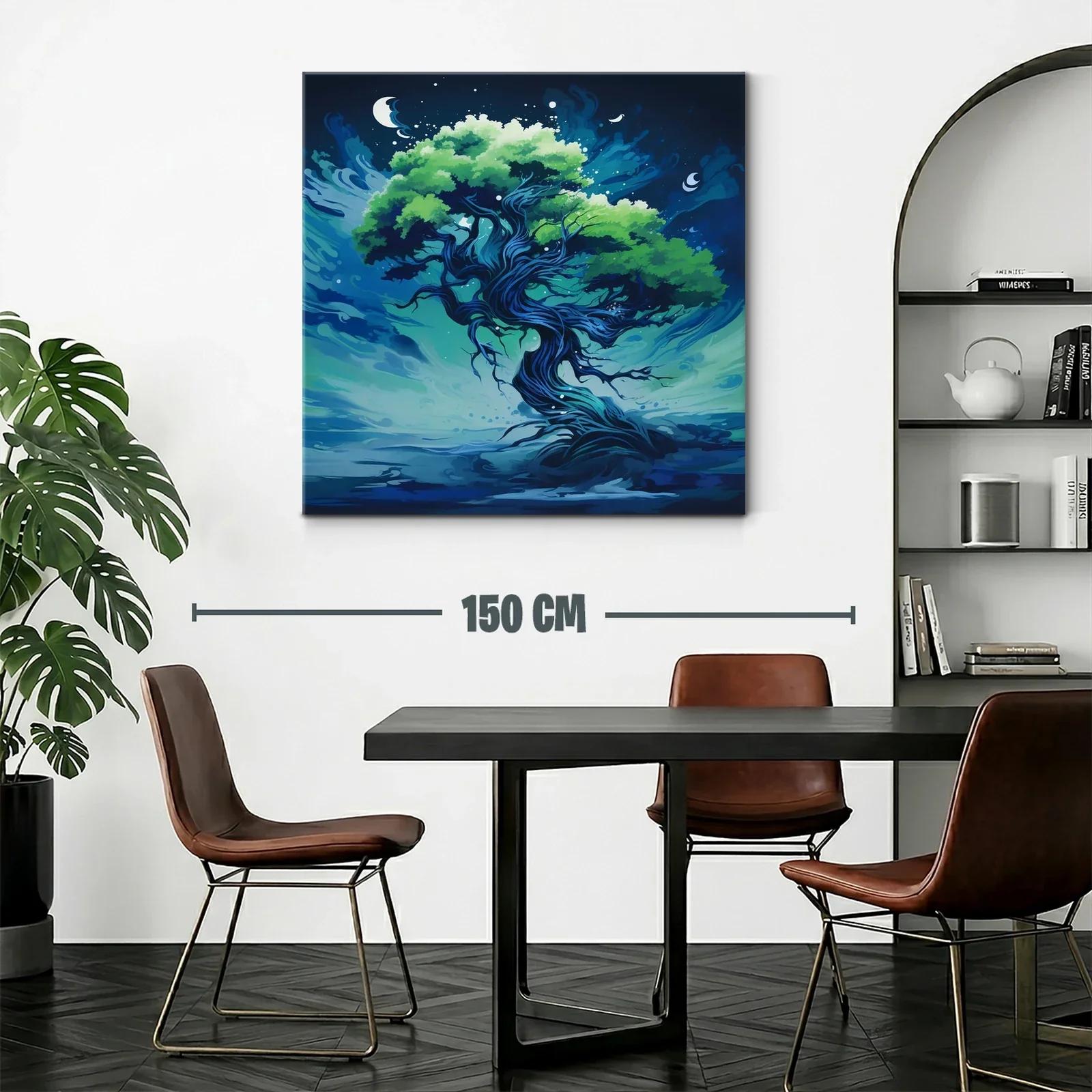 Árbol fantástico con tonos azulados y verdes vibrantes — miniatura 2