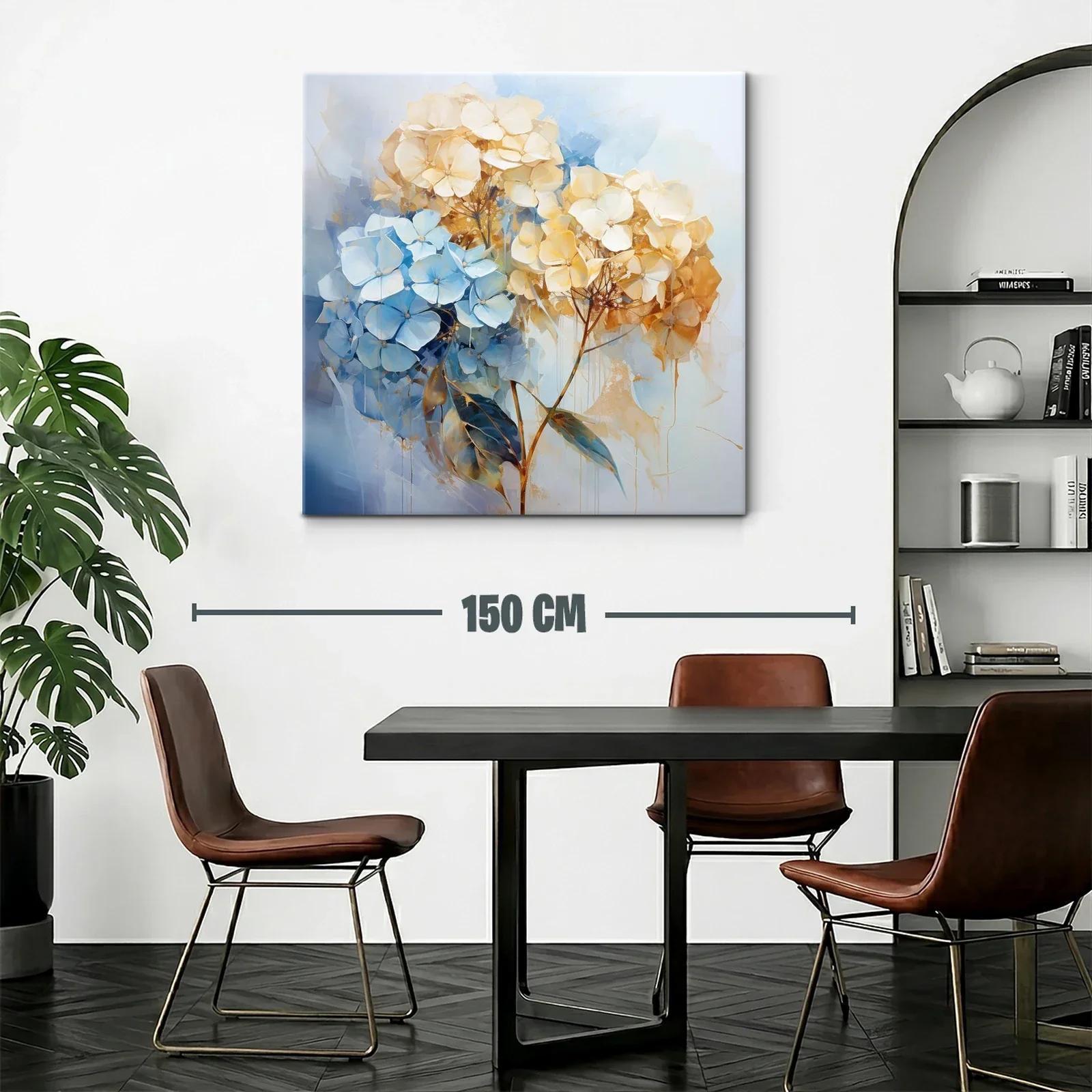 Ramo delicado de hortensias en tonos azules y beige — miniatura 2