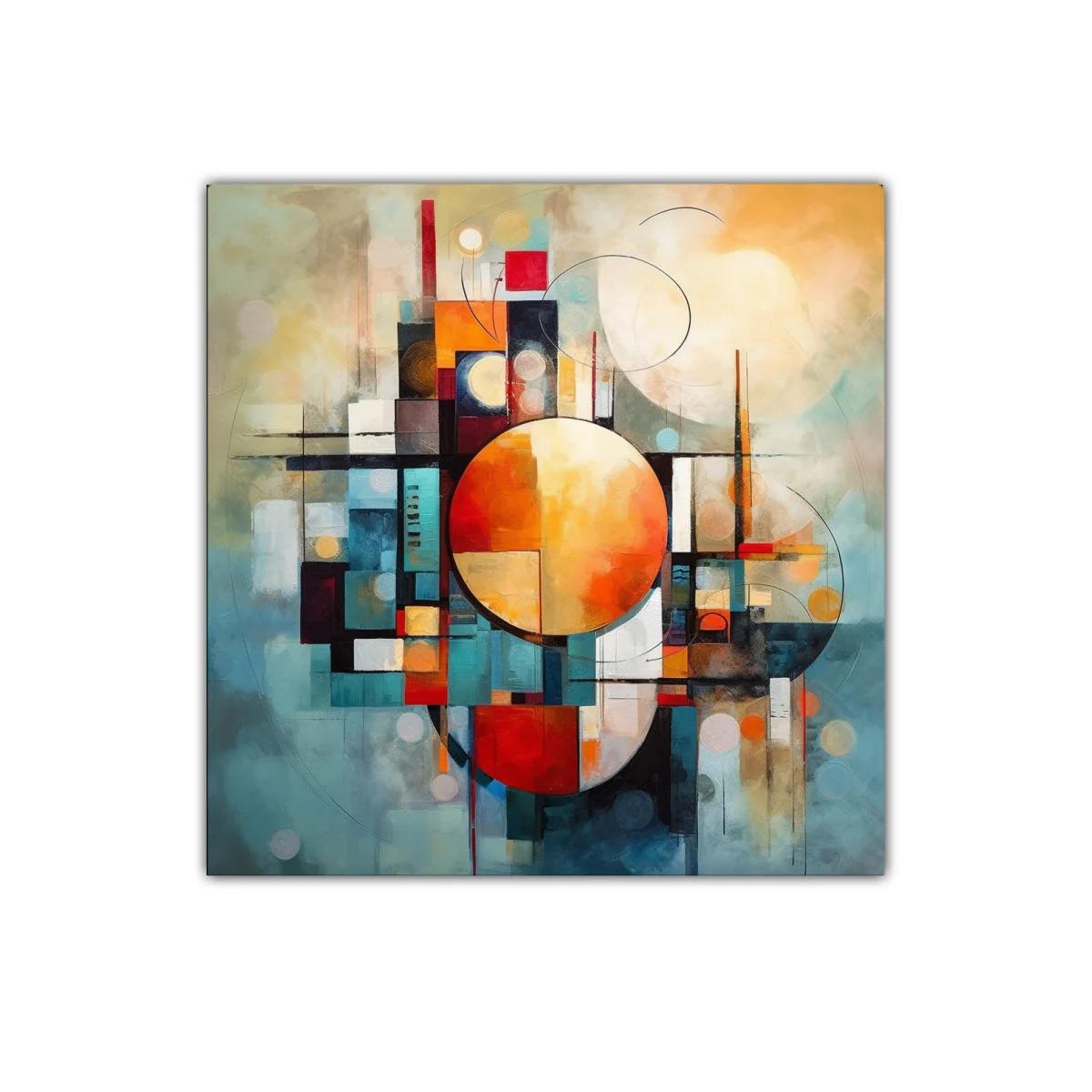 Cuadro abstracto con formas geométricas y colores vibrantes — imagen principal