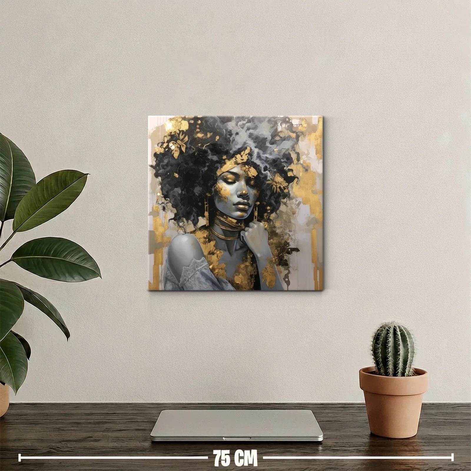 Retrato femenino con detalles dorados y estilo elegante — miniatura 2