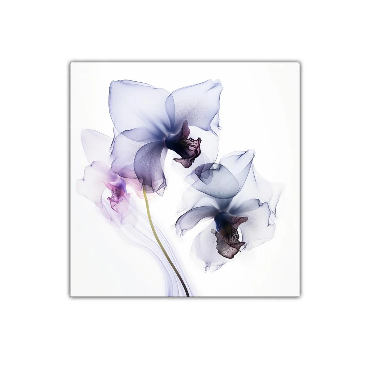 Cuadro decorativo con delicadas flores translúcidas en tonos lavanda — imagen principal