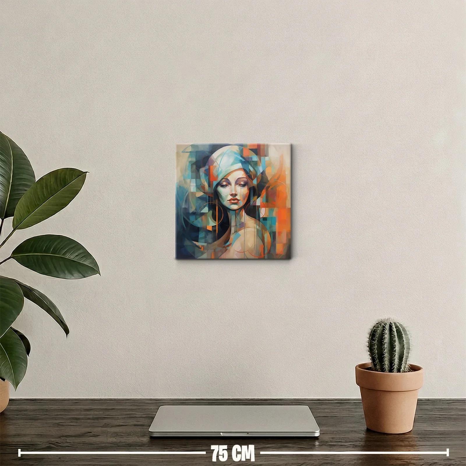 Retrato femenino con geometría y colores vibrantes — miniatura 2