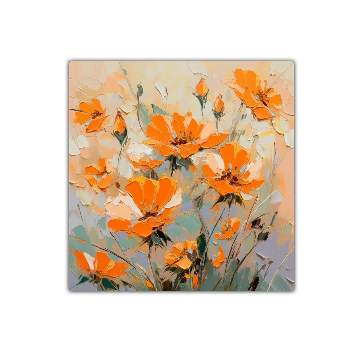 Luminosa composición floral en tonos naranjas y pastel — imagen principal