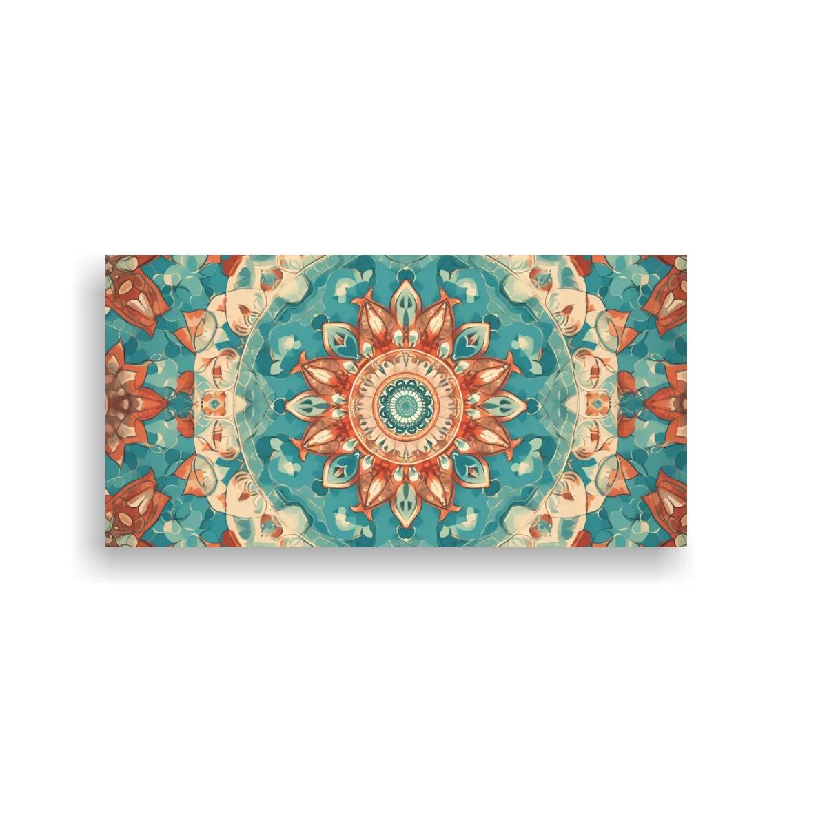 Cuadro mandala floral con círculos concéntricos