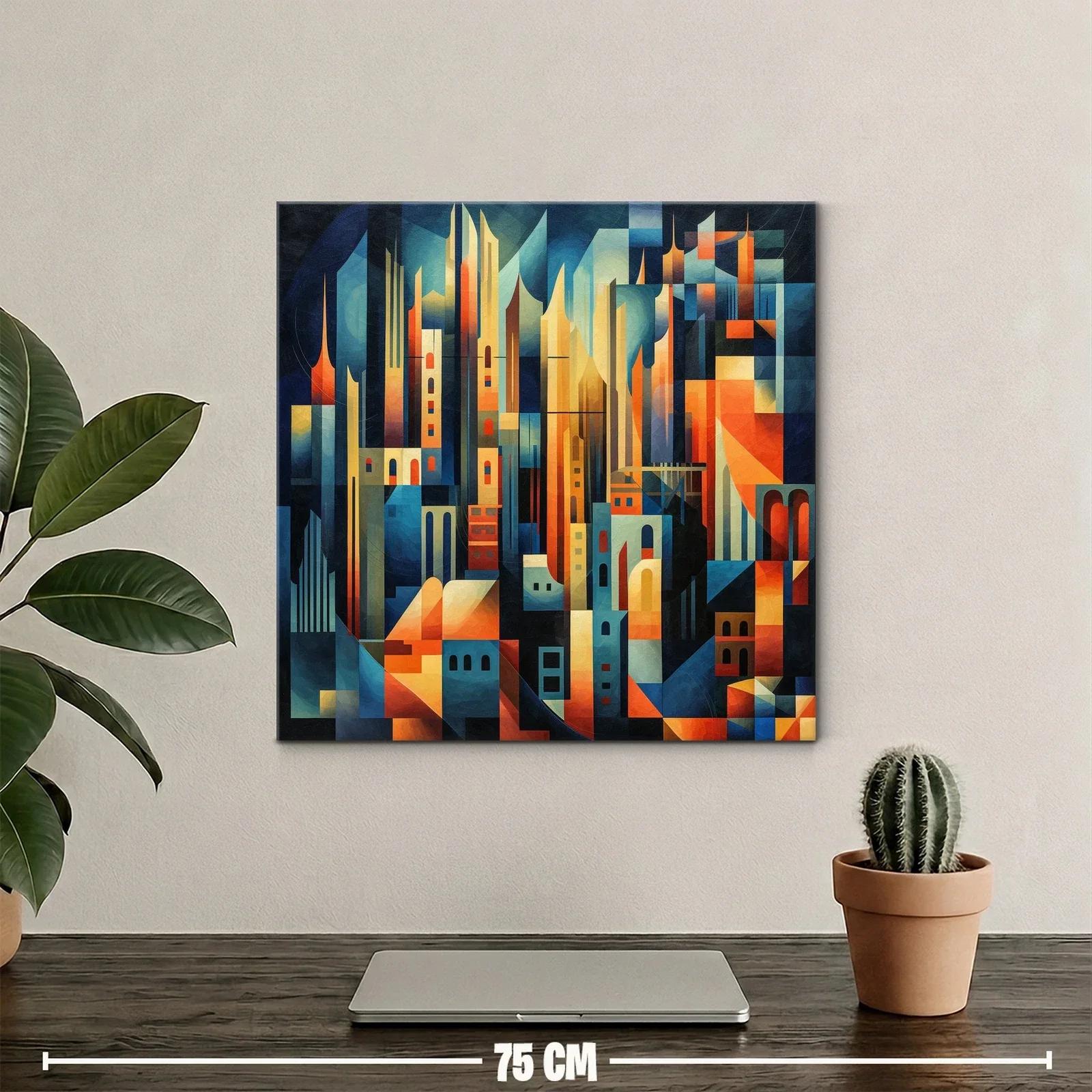 Composición abstracta de ciudad con formas geométricas vibrantes — miniatura 2