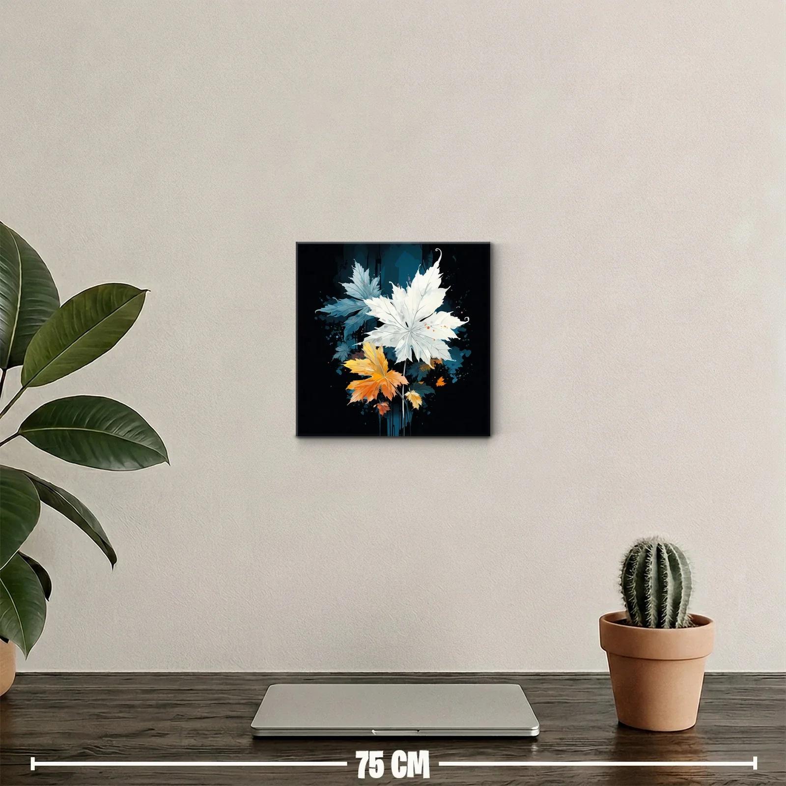 Composición artística de hojas en tonos blanco y naranja — miniatura 2