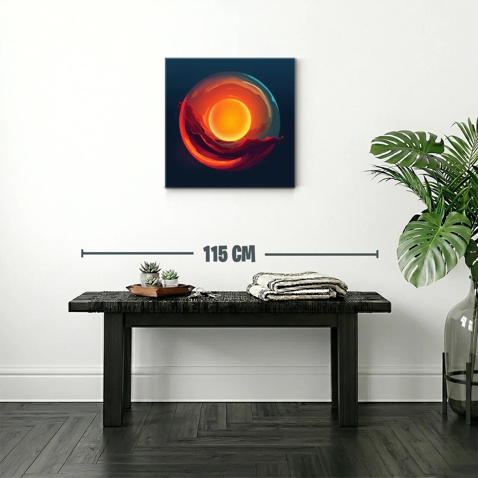 Cuadro abstracto con energía solar y tonos cálidos — miniatura 2