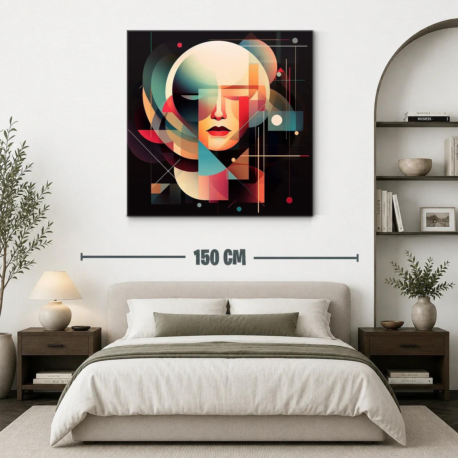 Rostro geométrico en paleta cálida y tonos fríos — miniatura 3