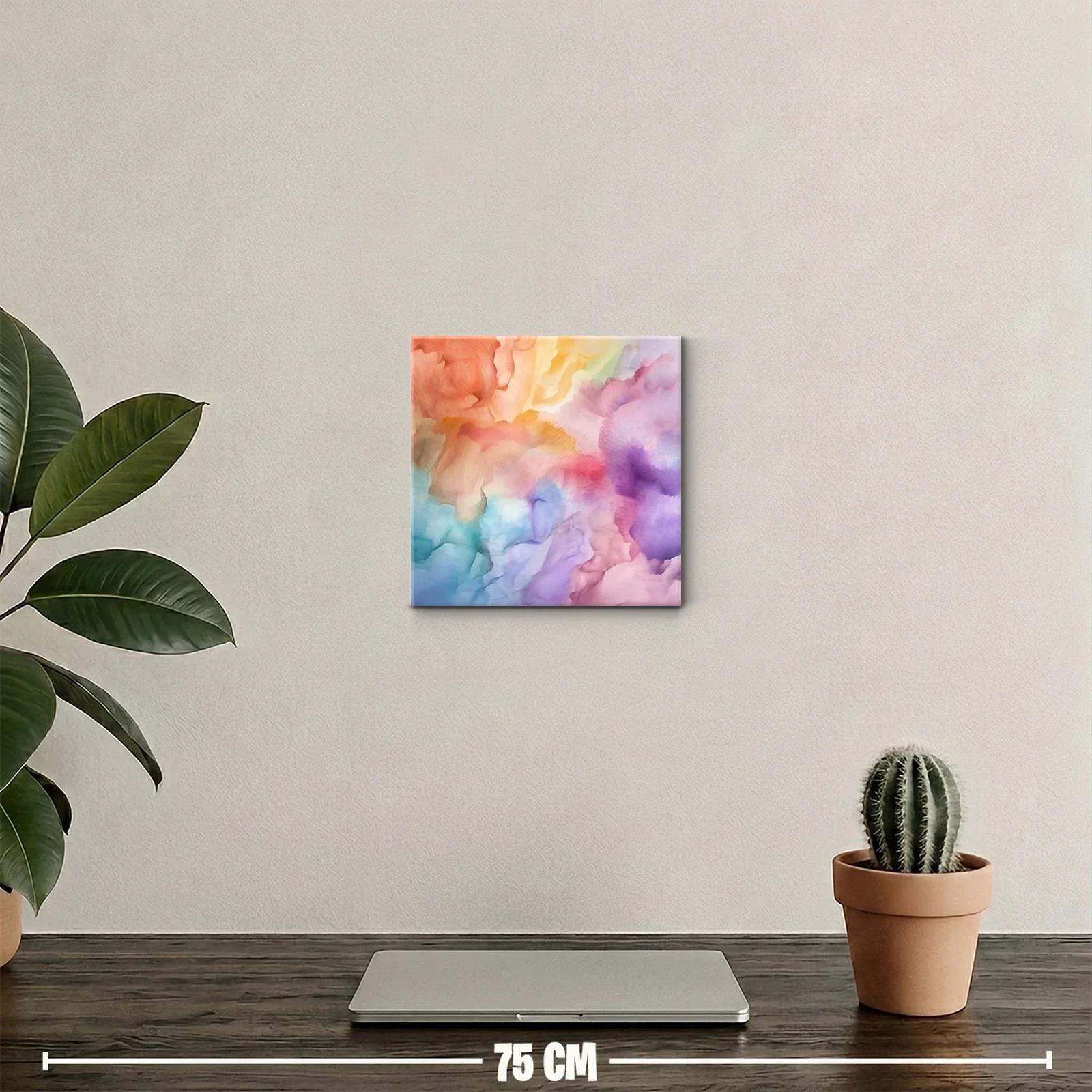 Cuadro abstracto con colores suaves y efectos difuminados — miniatura 2