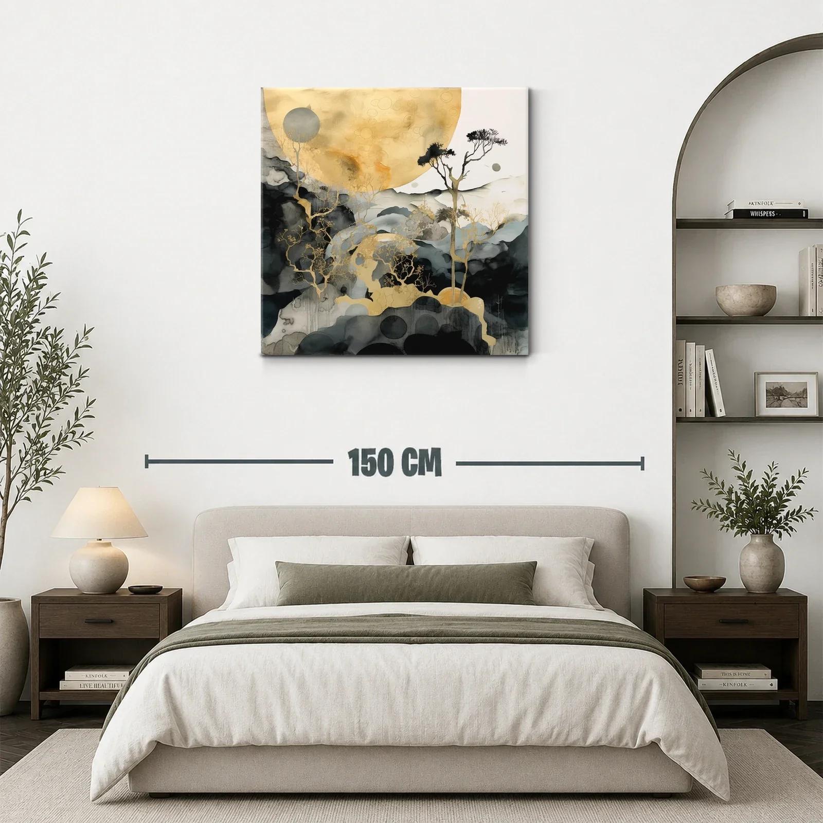 Paisaje onírico con tonos dorados y grisáceos sutiles — miniatura 3