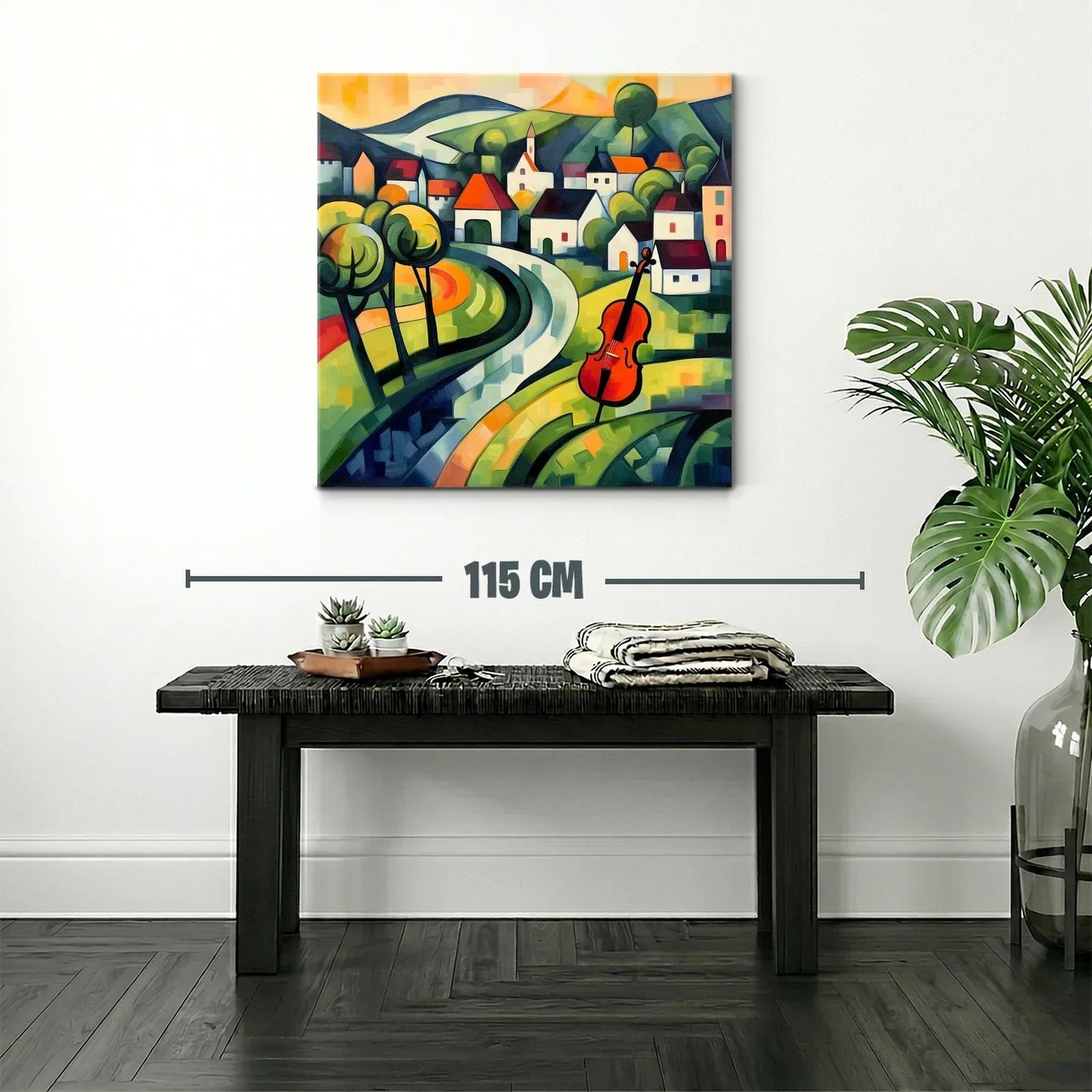 Paisaje con violonchelo en tonos vibrantes y curvas armoniosas — miniatura 2