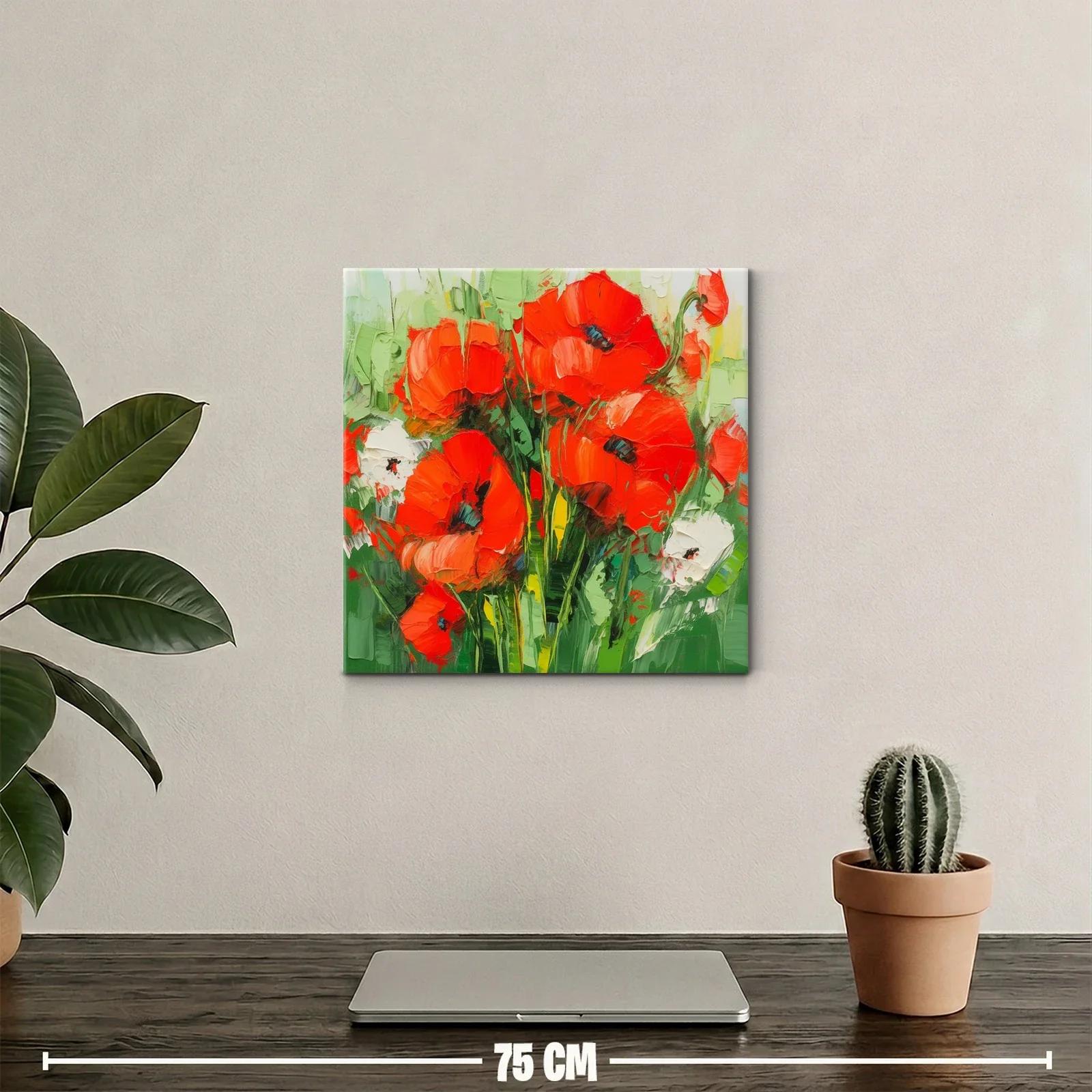 Estallido de amapolas rojas en jardín vibrante — miniatura 2