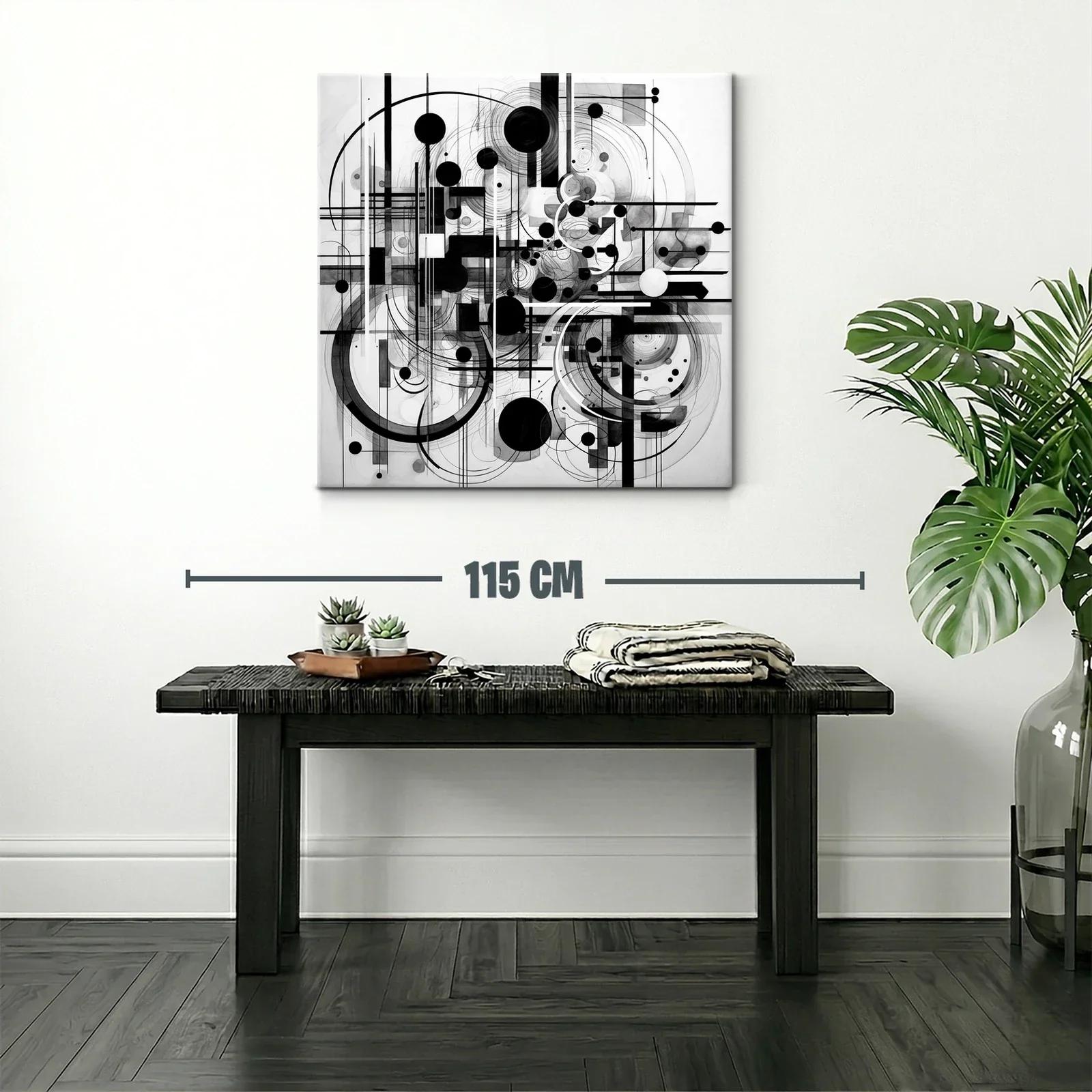 Composición abstracta en blanco y negro con formas geométricas — miniatura 2