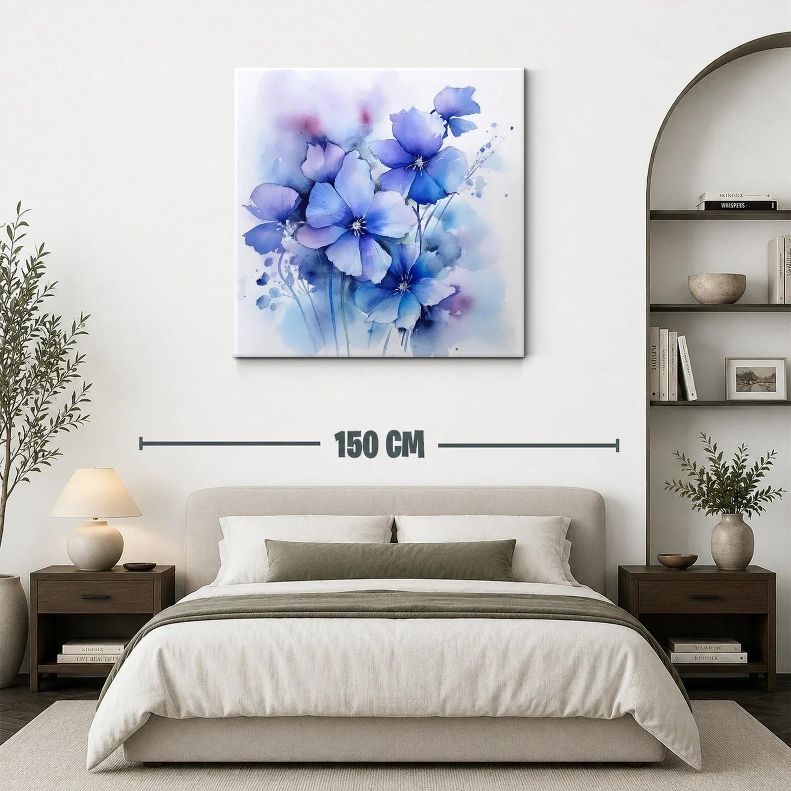 Flores azules en acuarela con tacto etéreo y delicado — miniatura 3