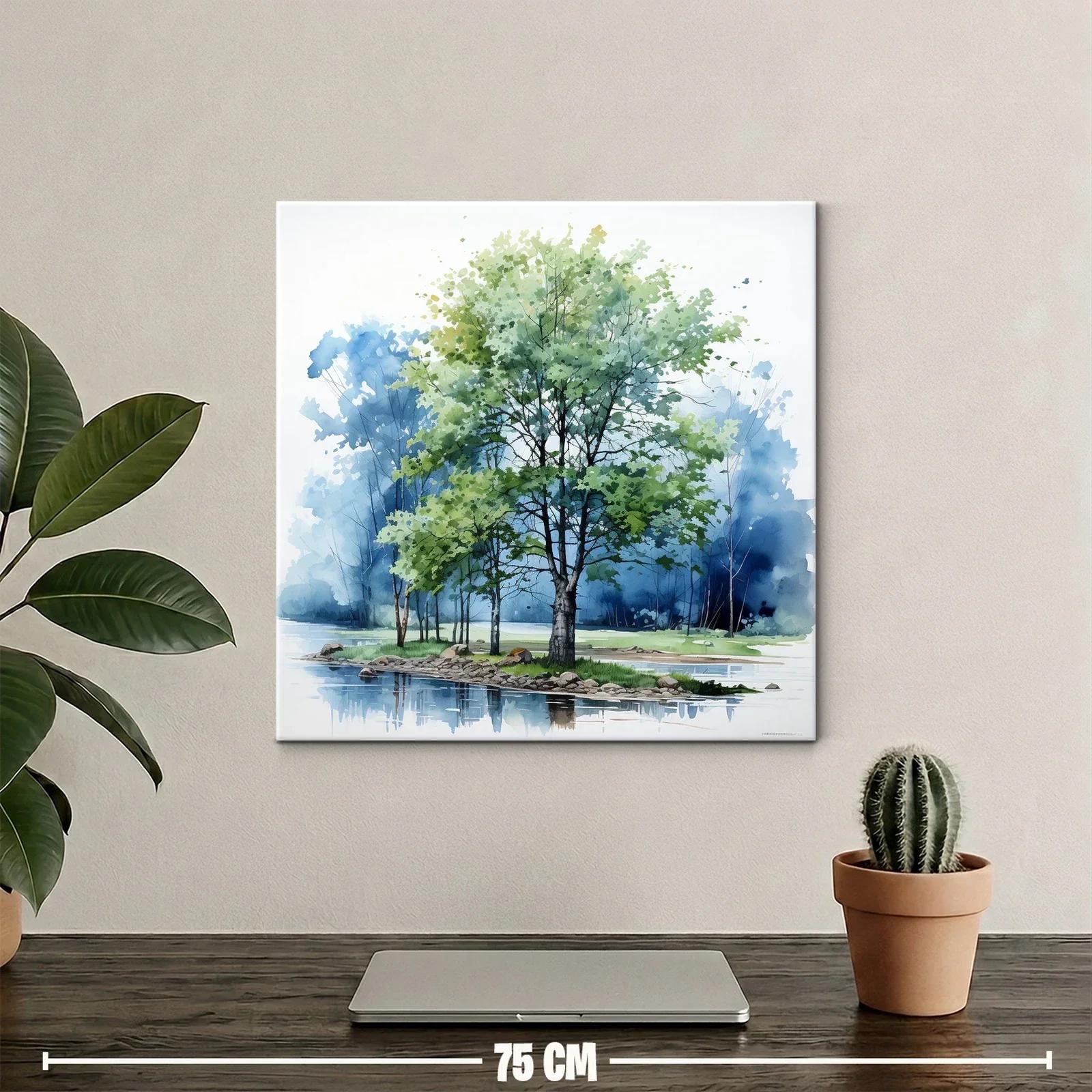 Serena composición natural con árbol y reflejo en agua — miniatura 2