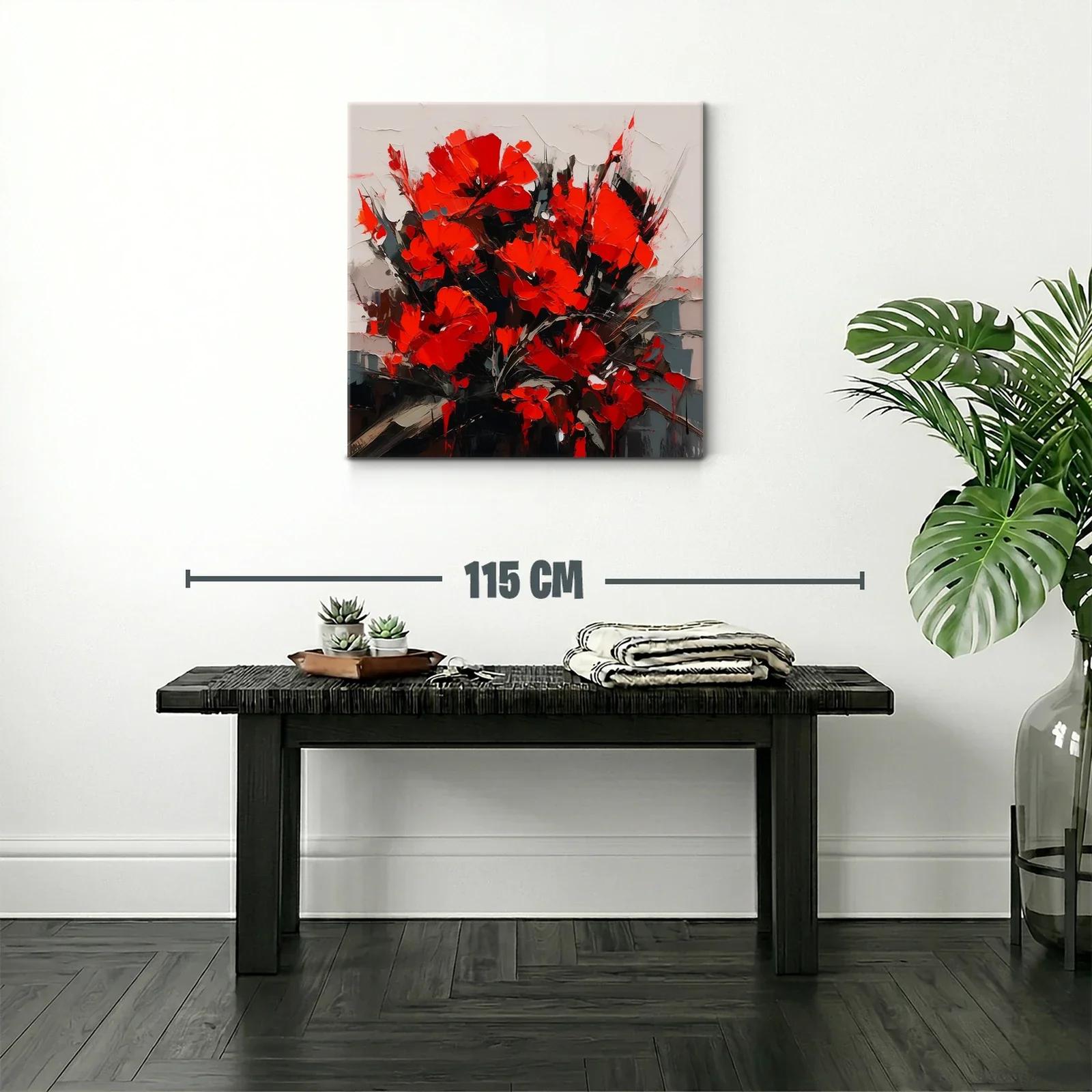 Composición vibrante de flores rojas con contraste oscuro — miniatura 2