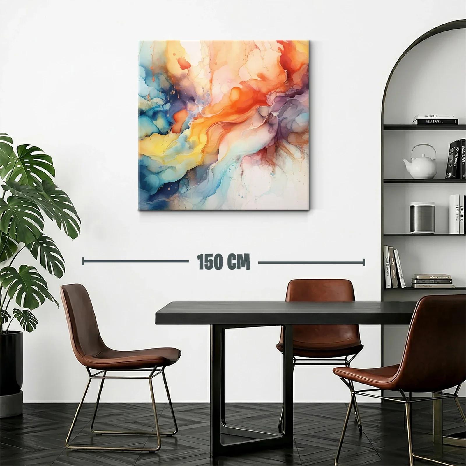 Composición abstracta con tonos cálidos y fríos vibrantes — miniatura 2