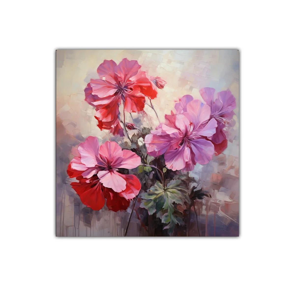 Cuadro decorativo con delicadas flores en tonos rojos y rosas — imagen principal
