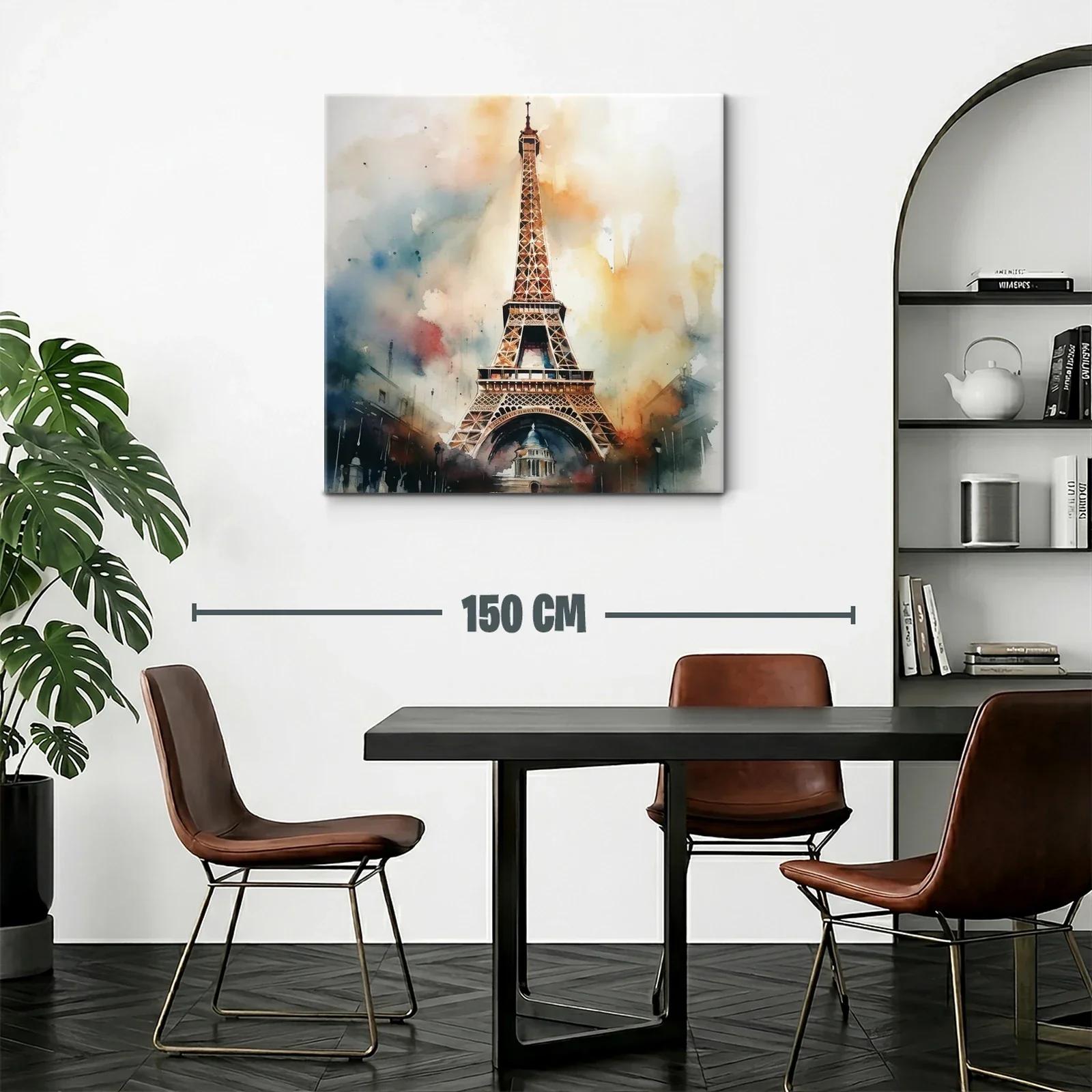 Cuadro Torre Eiffel con tonalidades cálidas y difusas — miniatura 2