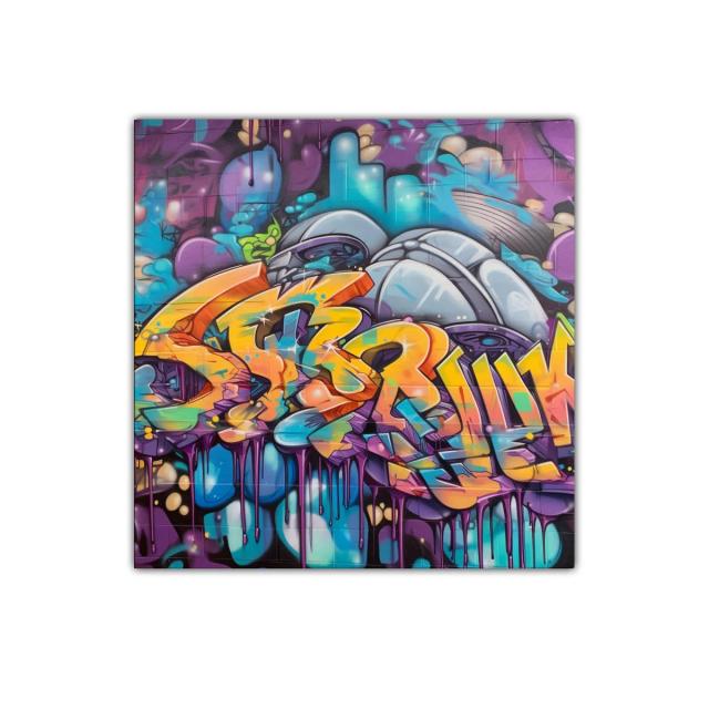 Cuadro decorativo graffiti colorido urbano vibrante