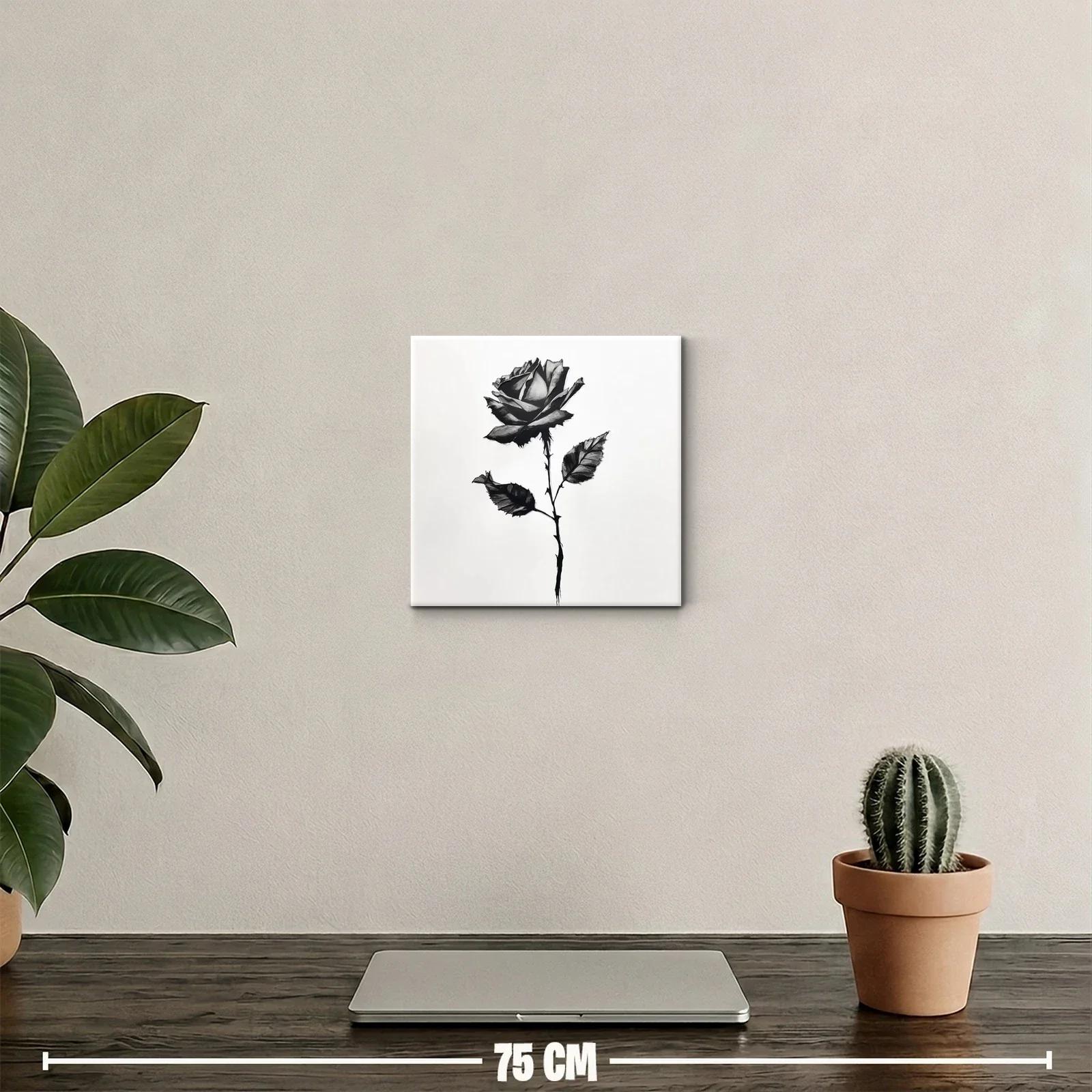 Cuadro decorativo rosa en escala de grises elegante — miniatura 2