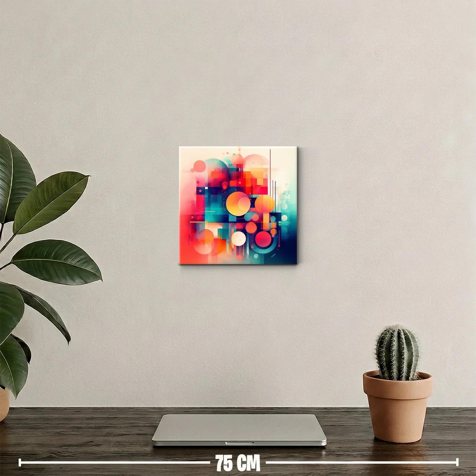 Composición Abstracta con Formas Circulares y Colores Vibrantes — miniatura 2