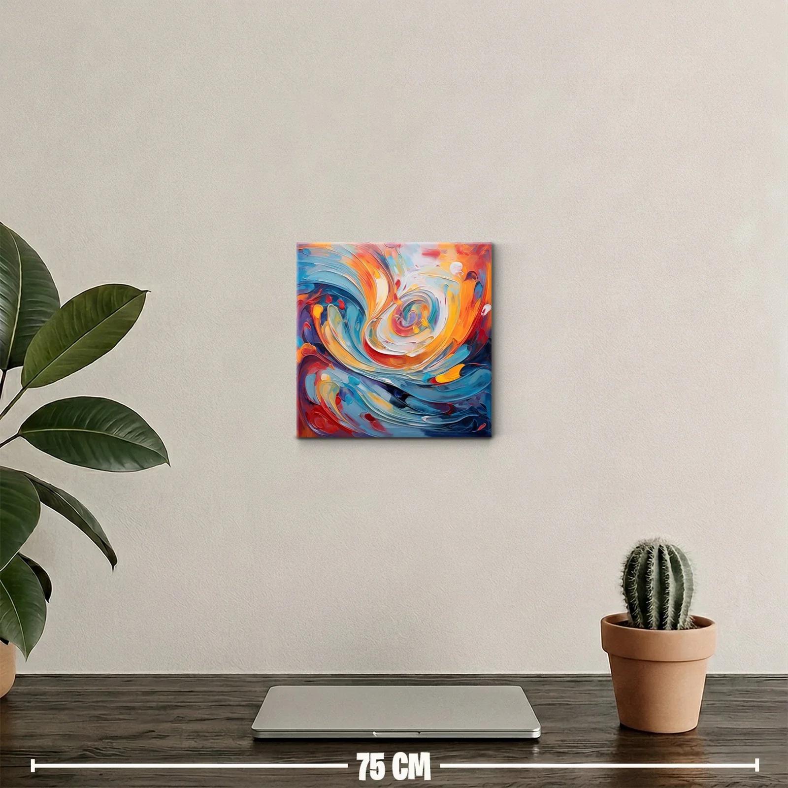 Cuadro abstracto con explosión de colores vibrantes y dinámicos — miniatura 2
