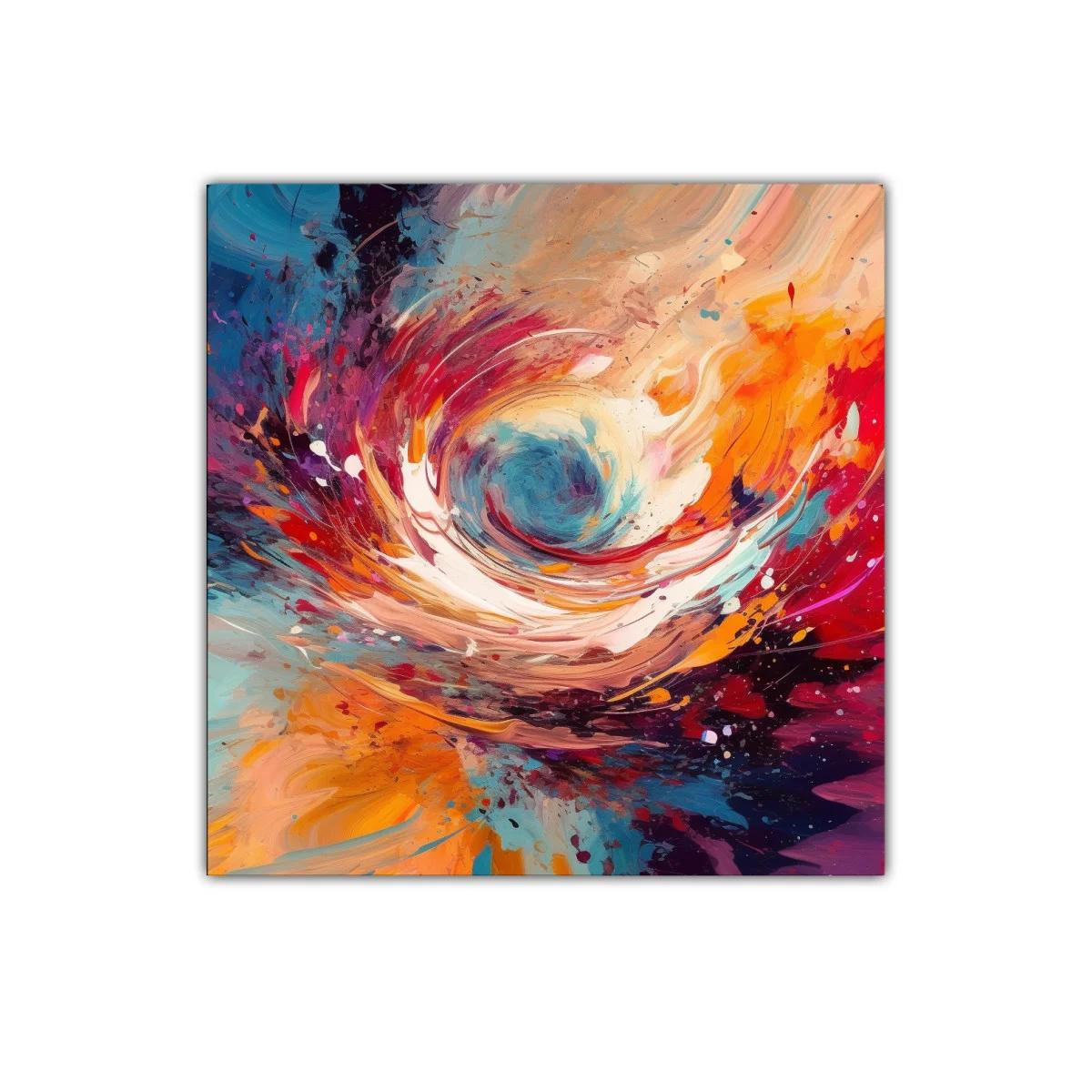 Cuadro abstracto con movimiento dinámico y colores vibrantes