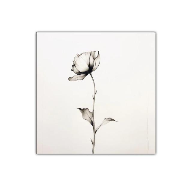 Cuadro decorativo de flor elegante en tonos neutros