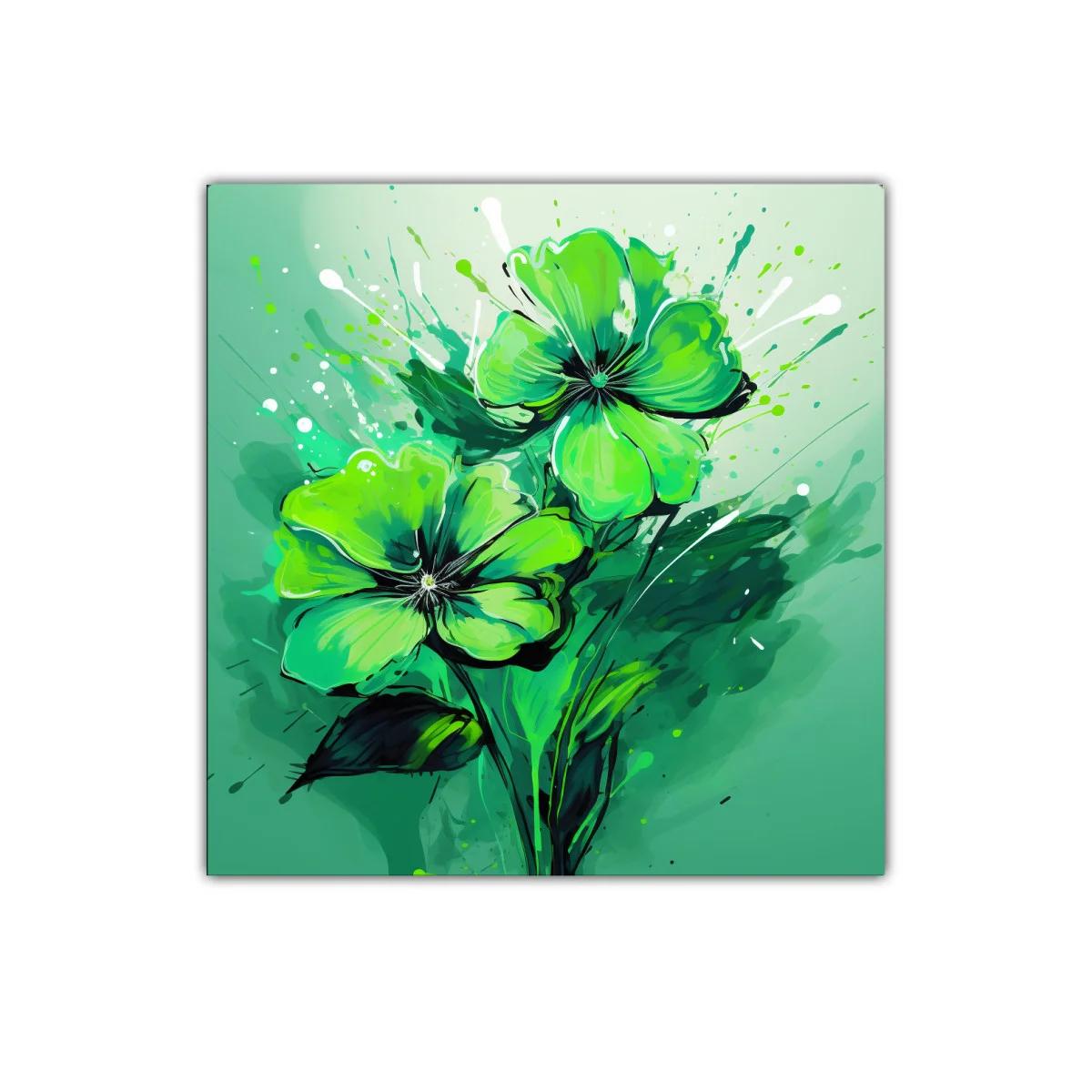 Flores vibrantes en tonos verdes llenos de vida y energía