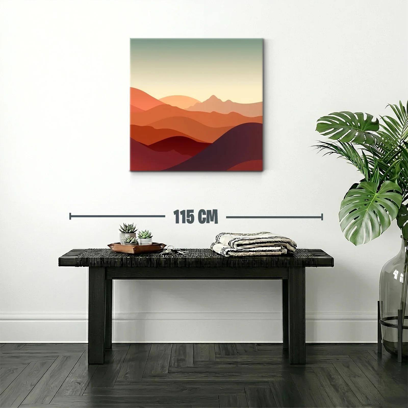 Paisaje abstracto de montañas en tonos cálidos — miniatura 2