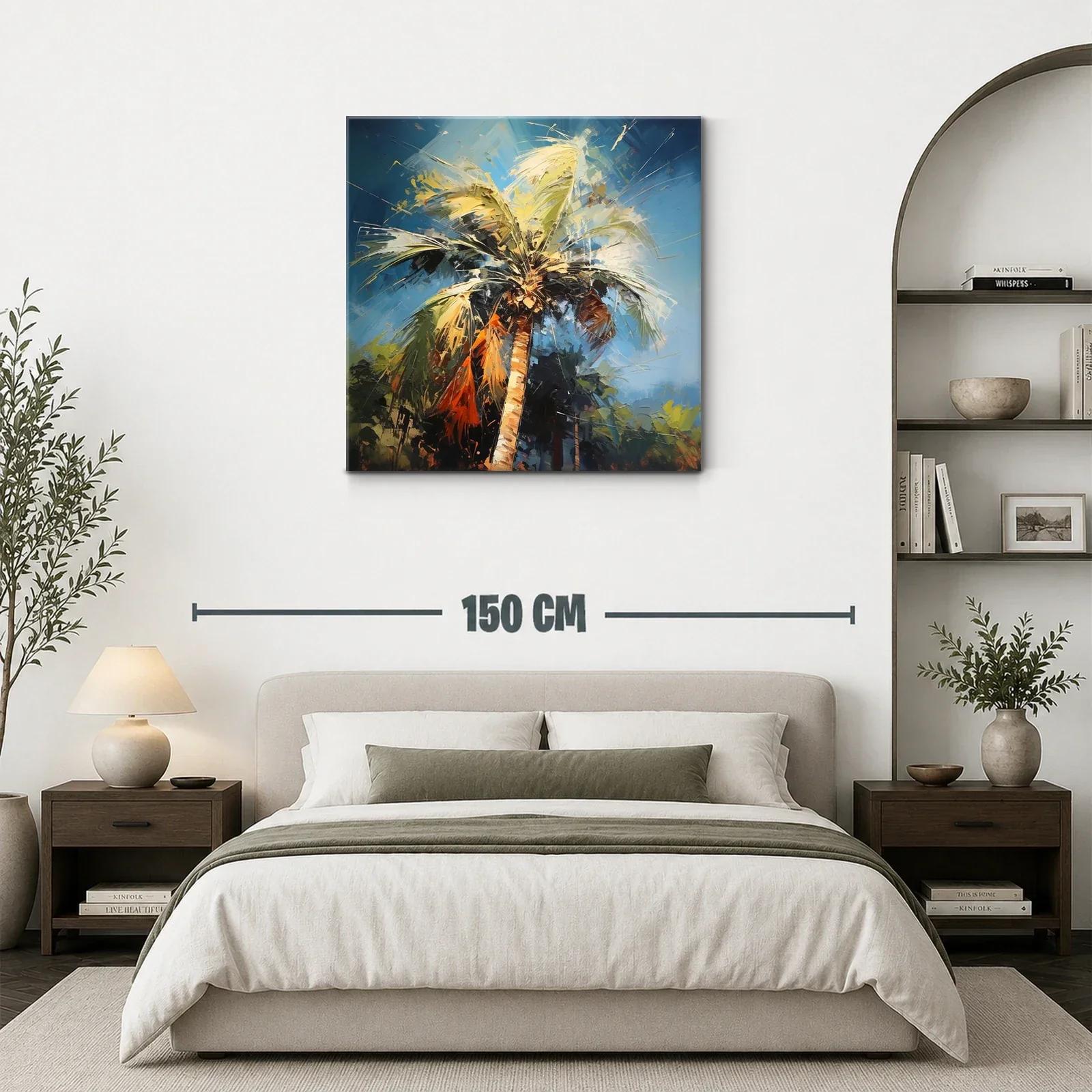Palmera vibrante con cielo azul y luces cálidas — miniatura 3