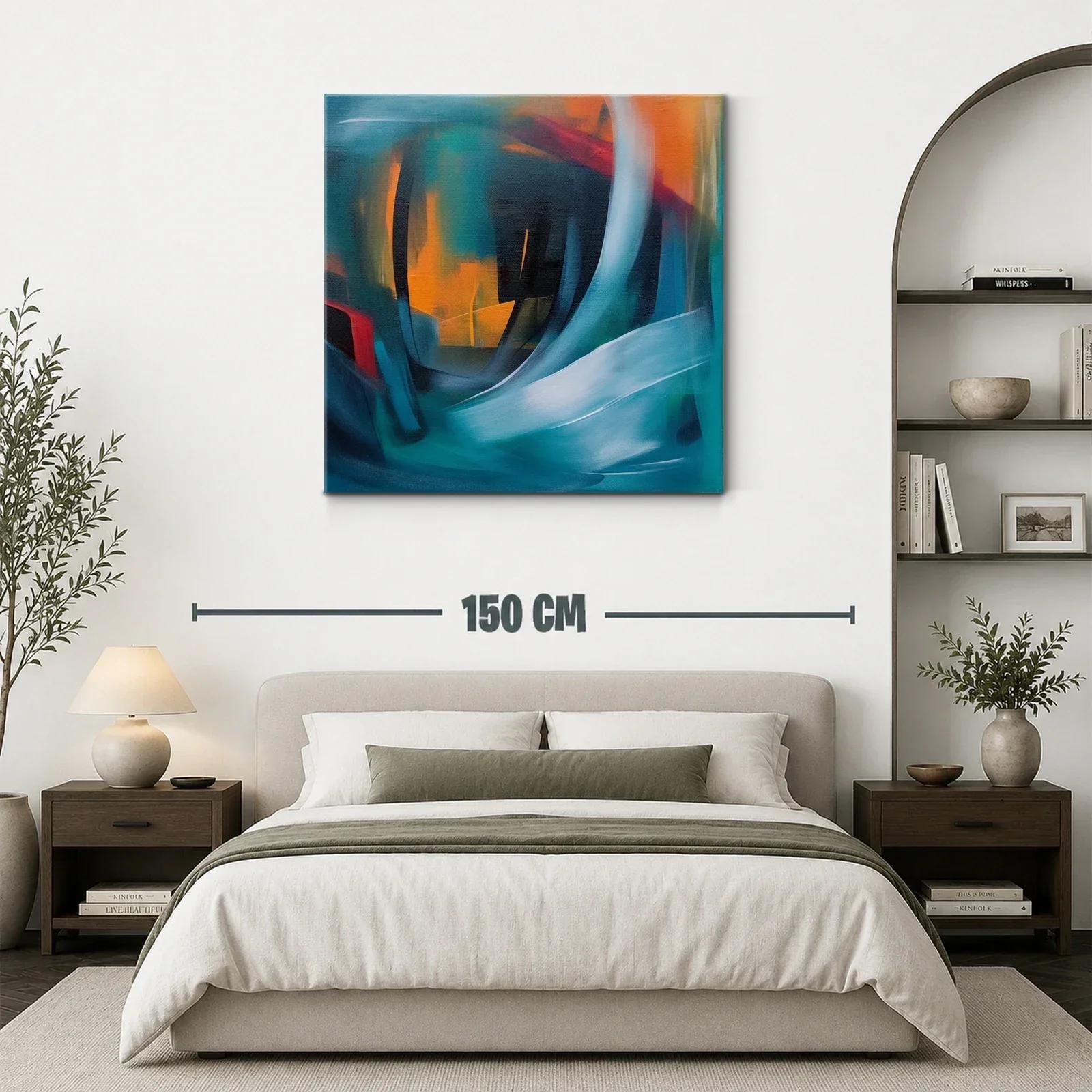 Cuadro abstracto con formas fluidas y tonos vibrantes — miniatura 3