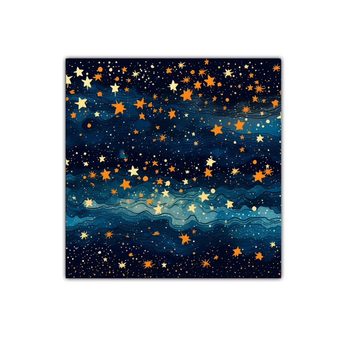 Cielo estrellado con tonos dorados y azul profundo