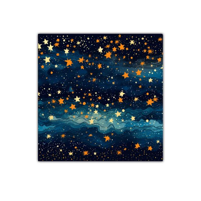 Cielo estrellado con tonos dorados y azul profundo