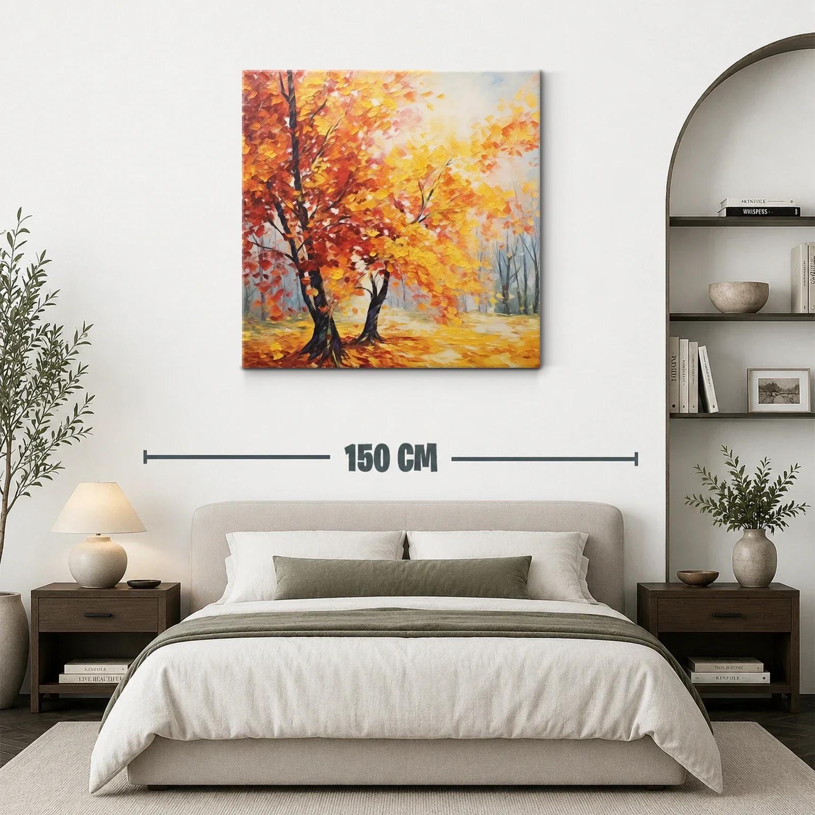 Árboles de otoño con vibrantes hojas anaranjadas y amarillas — miniatura 3