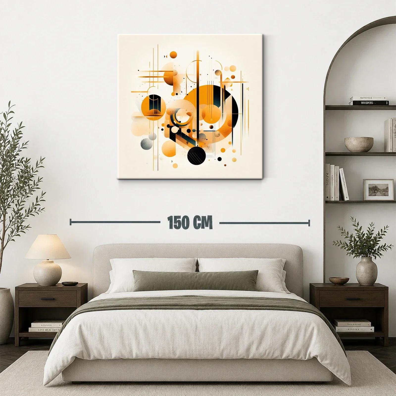 Composición abstracta con círculos y líneas naranjas — miniatura 3