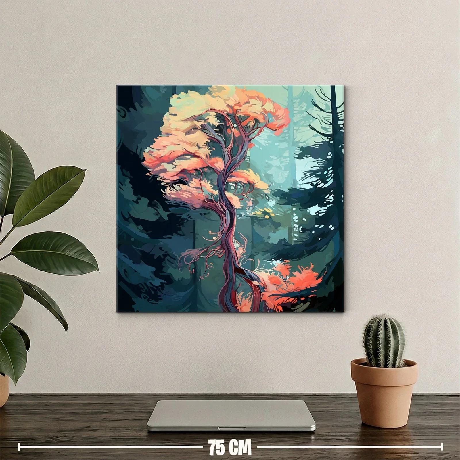 Árbol imaginario en bosque de tonos fríos y cálidos — miniatura 2