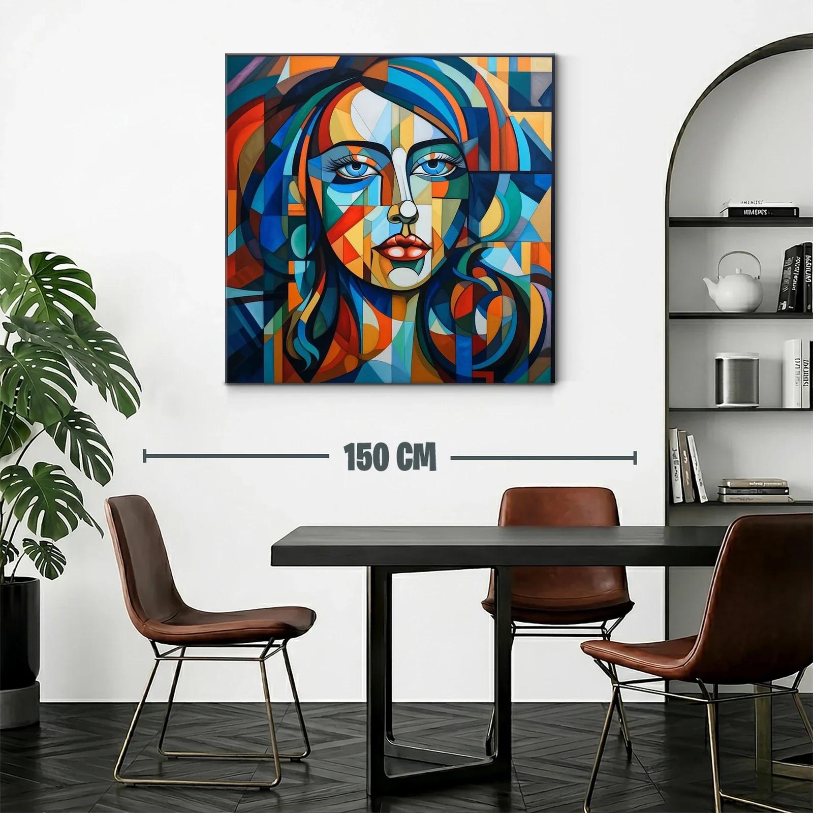 Retrato femenino en estilo cubista vibrante y contemporáneo — miniatura 2
