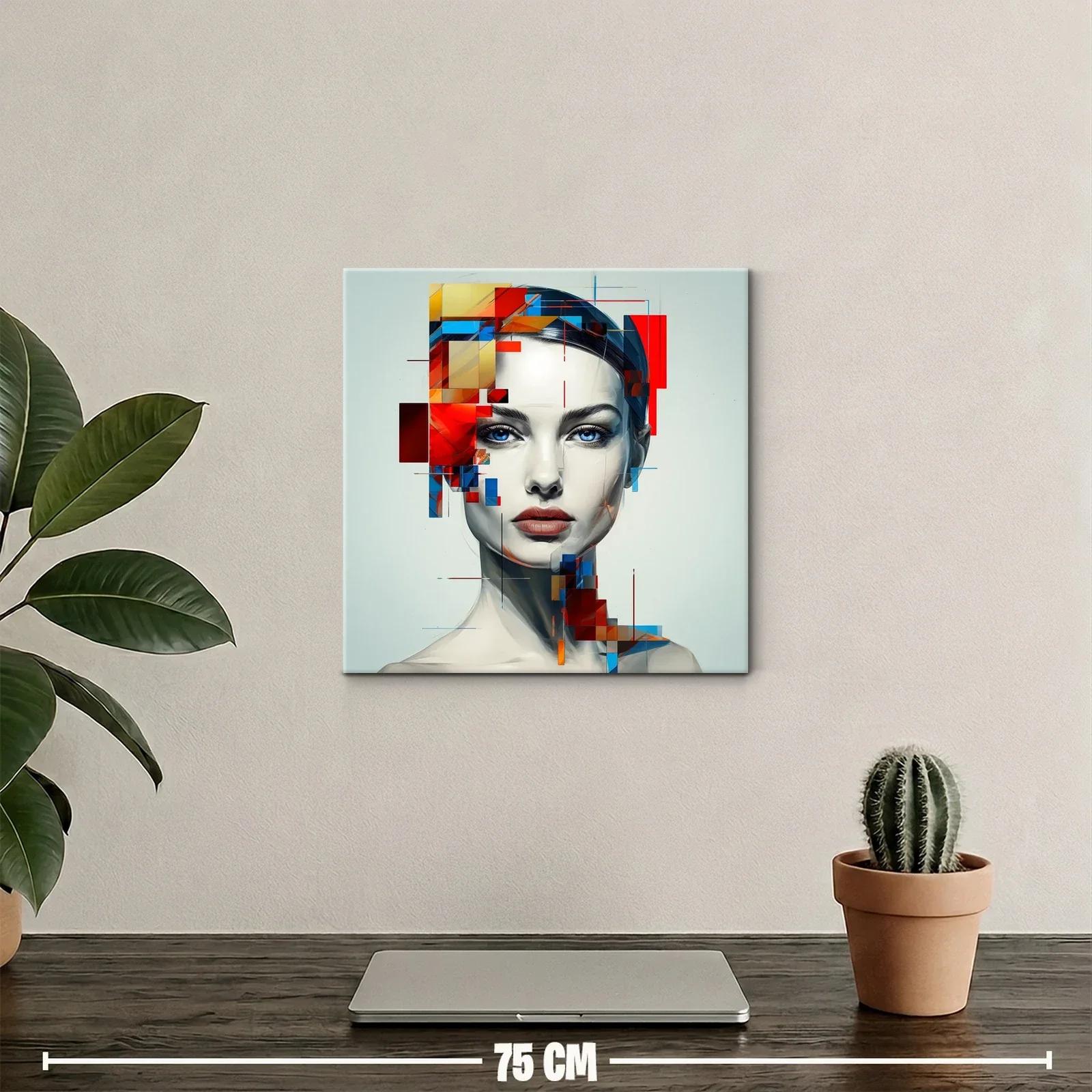 Retrato moderno con contrastes vibrantes y mirada intensa — miniatura 2