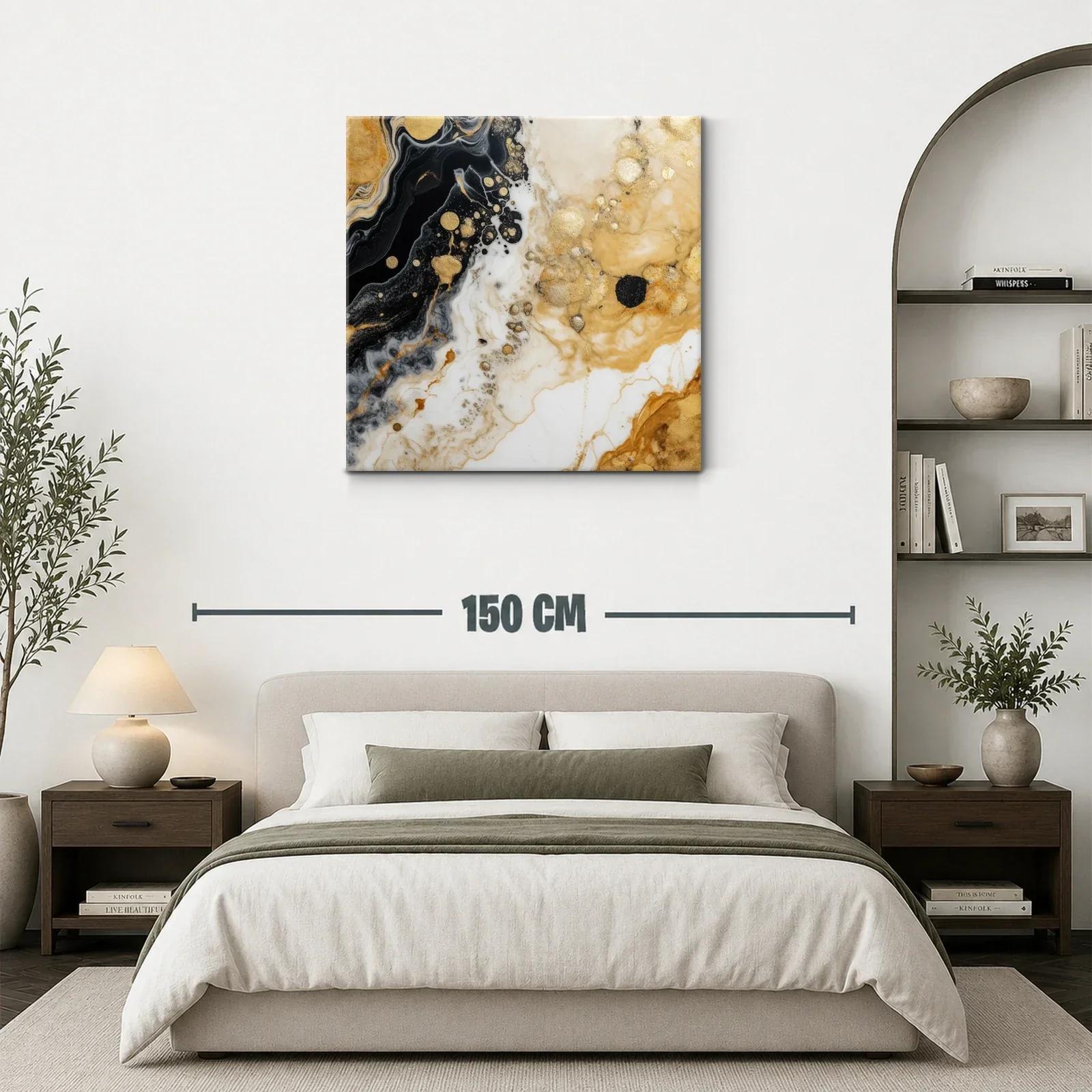 Arte abstracto de vetas doradas y contrastes intensos — miniatura 3