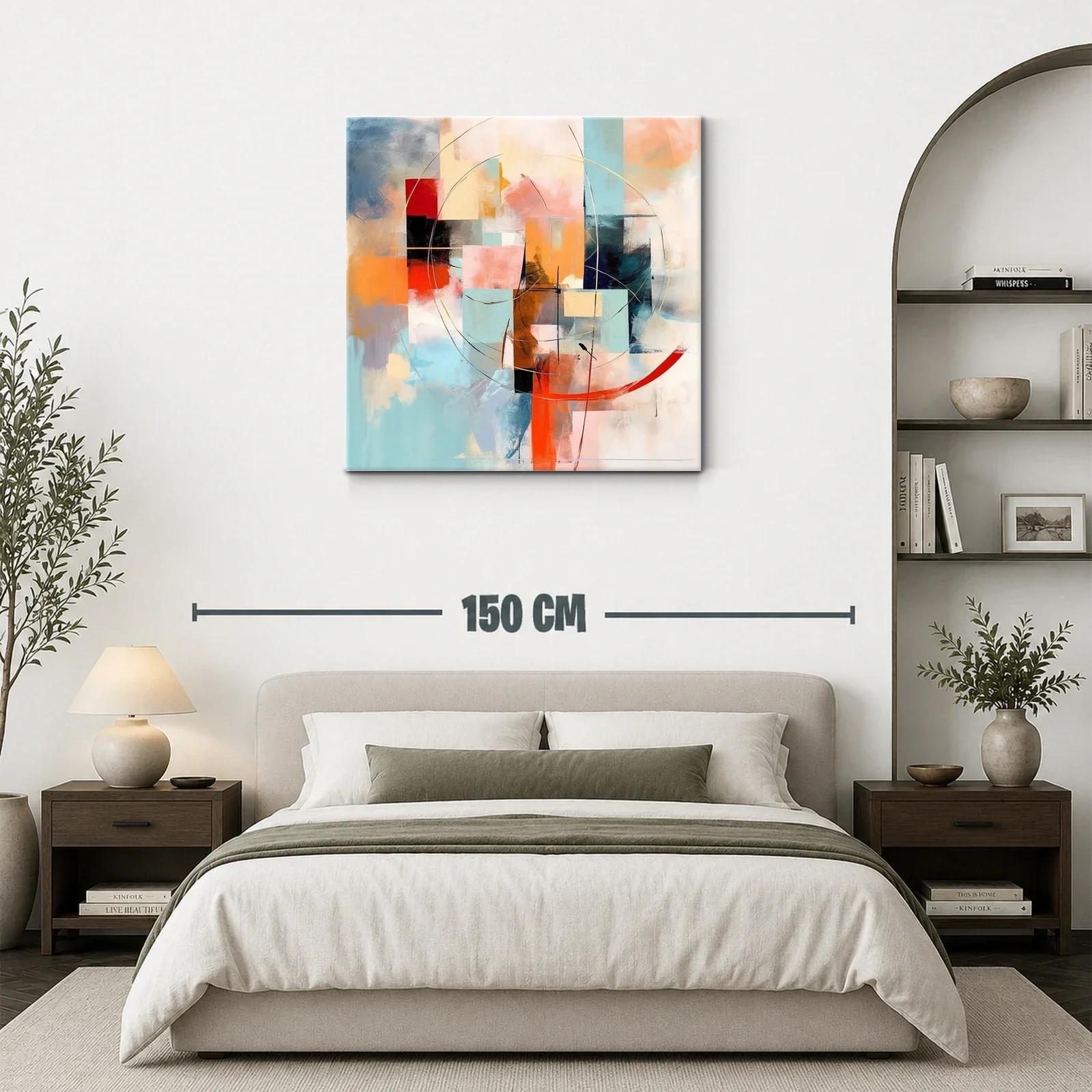 Composición abstracta con tonos cálidos y fríos equilibrados — miniatura 3
