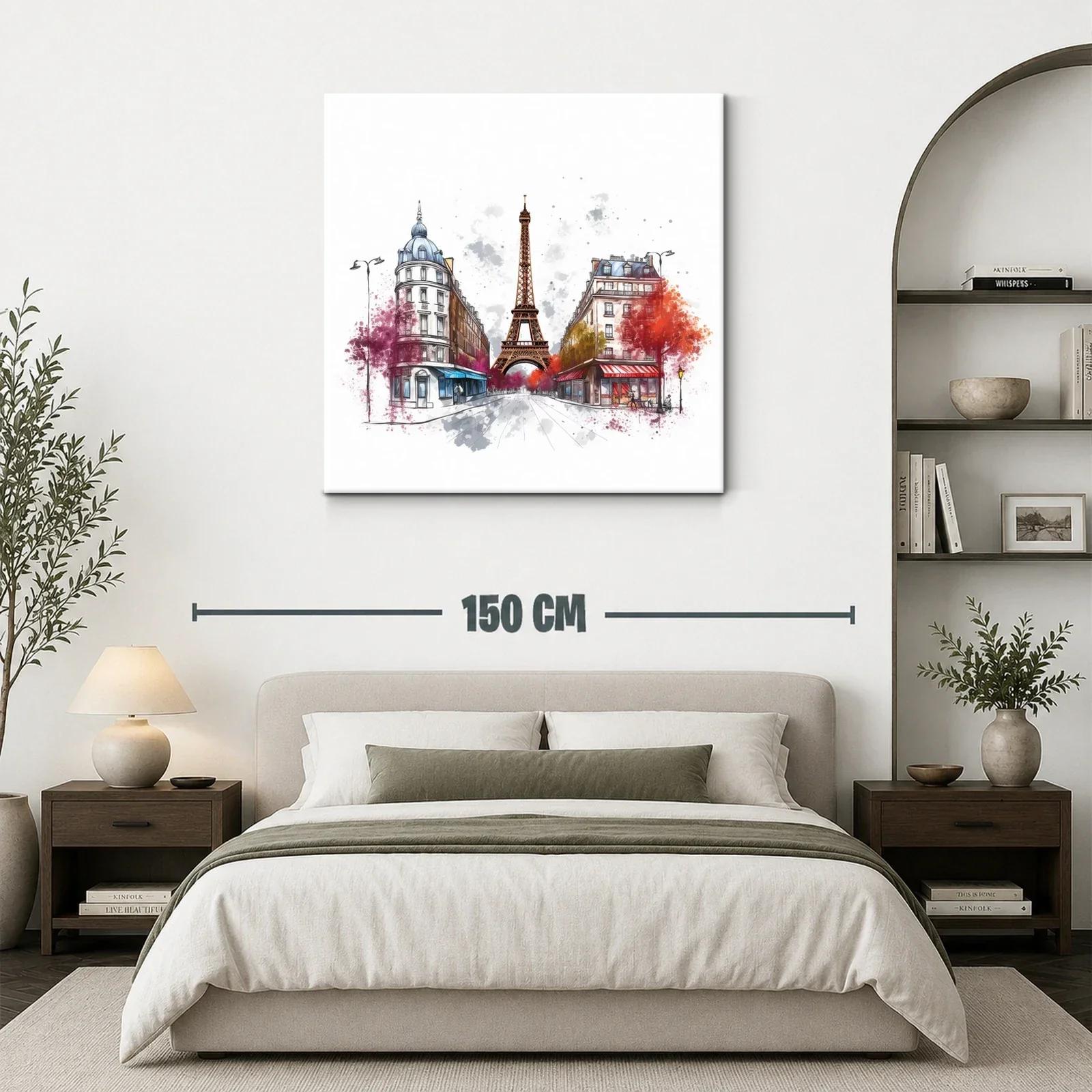 Ilustración urbana con la Torre Eiffel y fachadas parisinas — miniatura 3