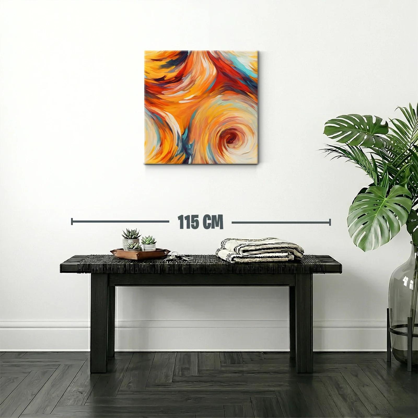 Cuadro Abstracto en Tonos Cálidos y Dinámicos — miniatura 2