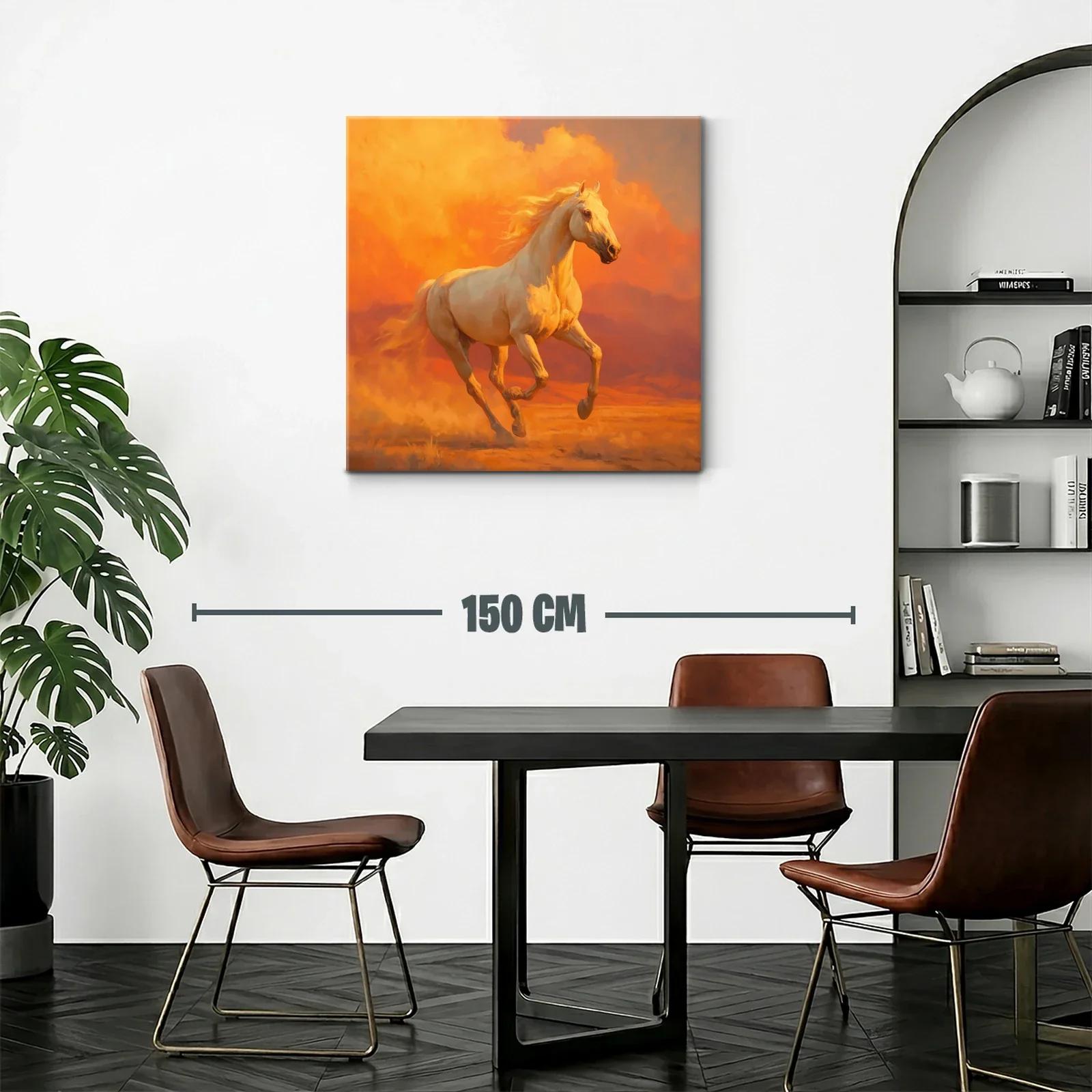 Cuadro caballo galopante en tonalidades vibrantes — miniatura 2