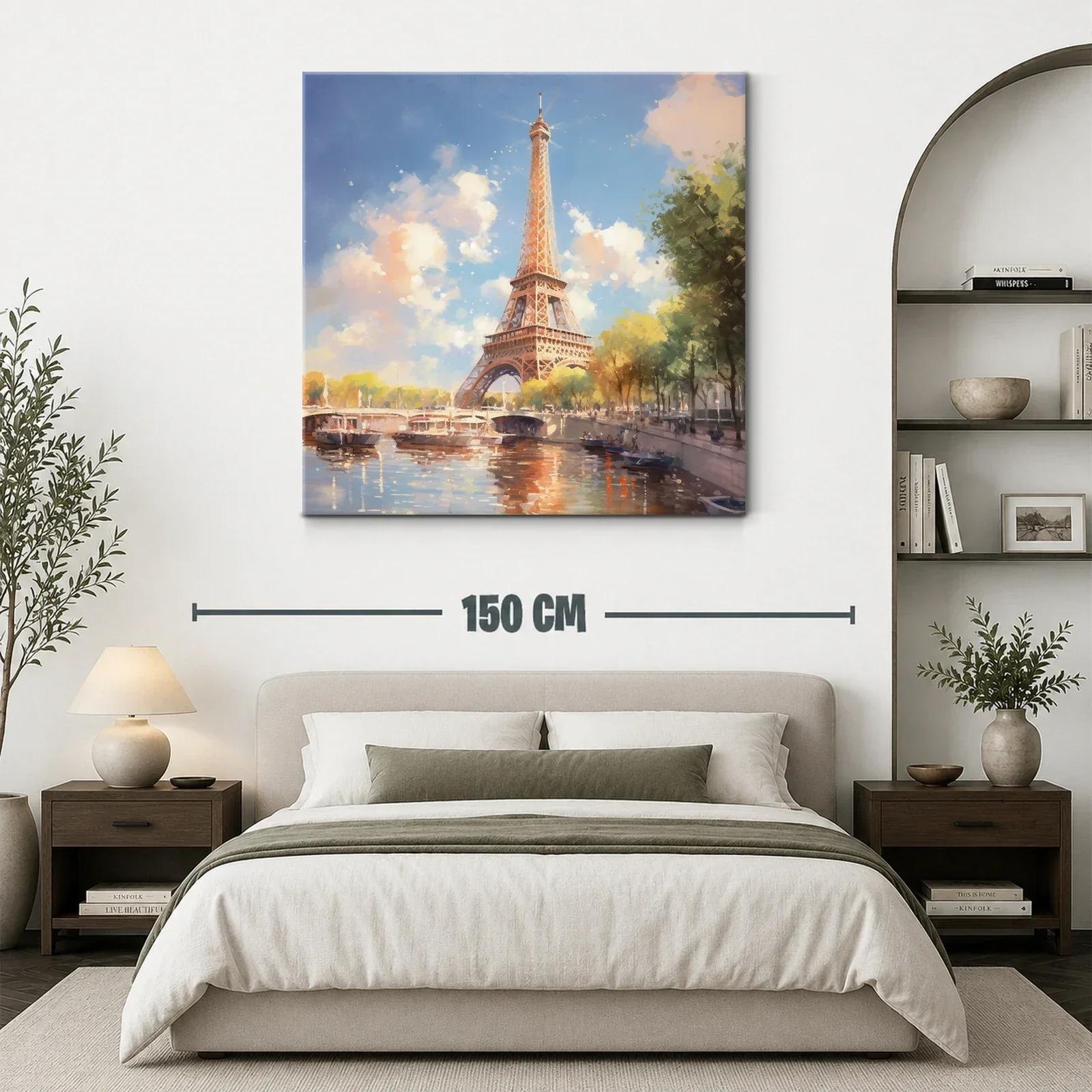 Encanto parisino con vista sobre el río y la torre Eiffel — miniatura 3