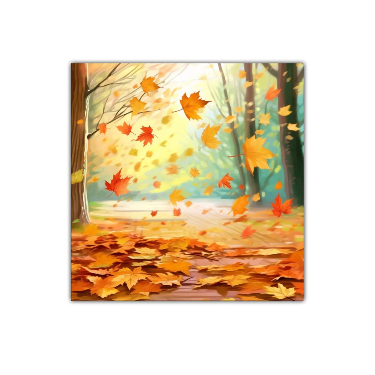 Otoño Vibrante con Hojas Caídas en Movimiento — imagen principal