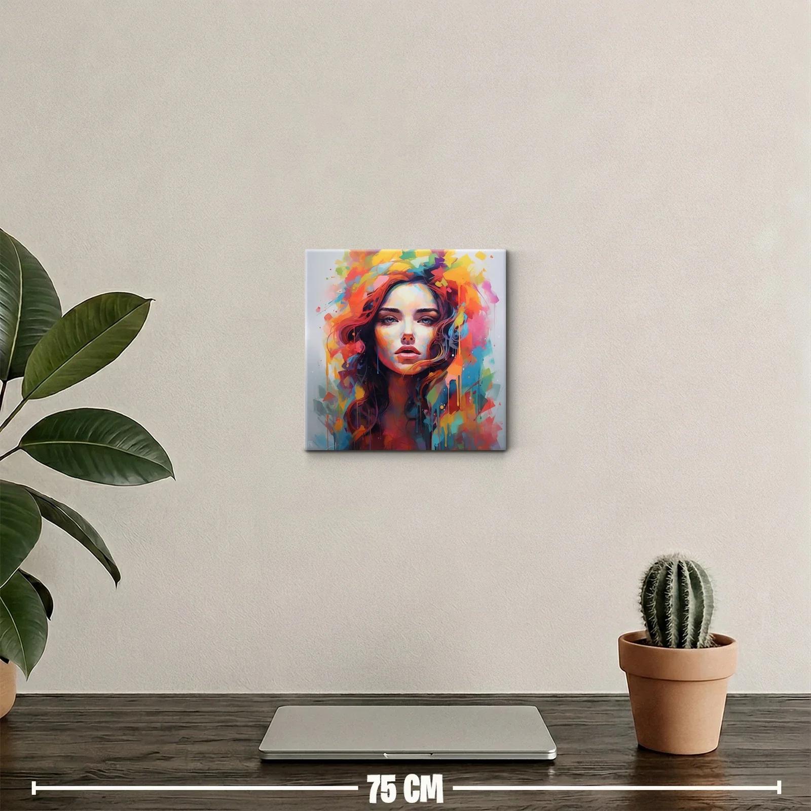 Retrato vibrante de mujer con explosión de colores — miniatura 2